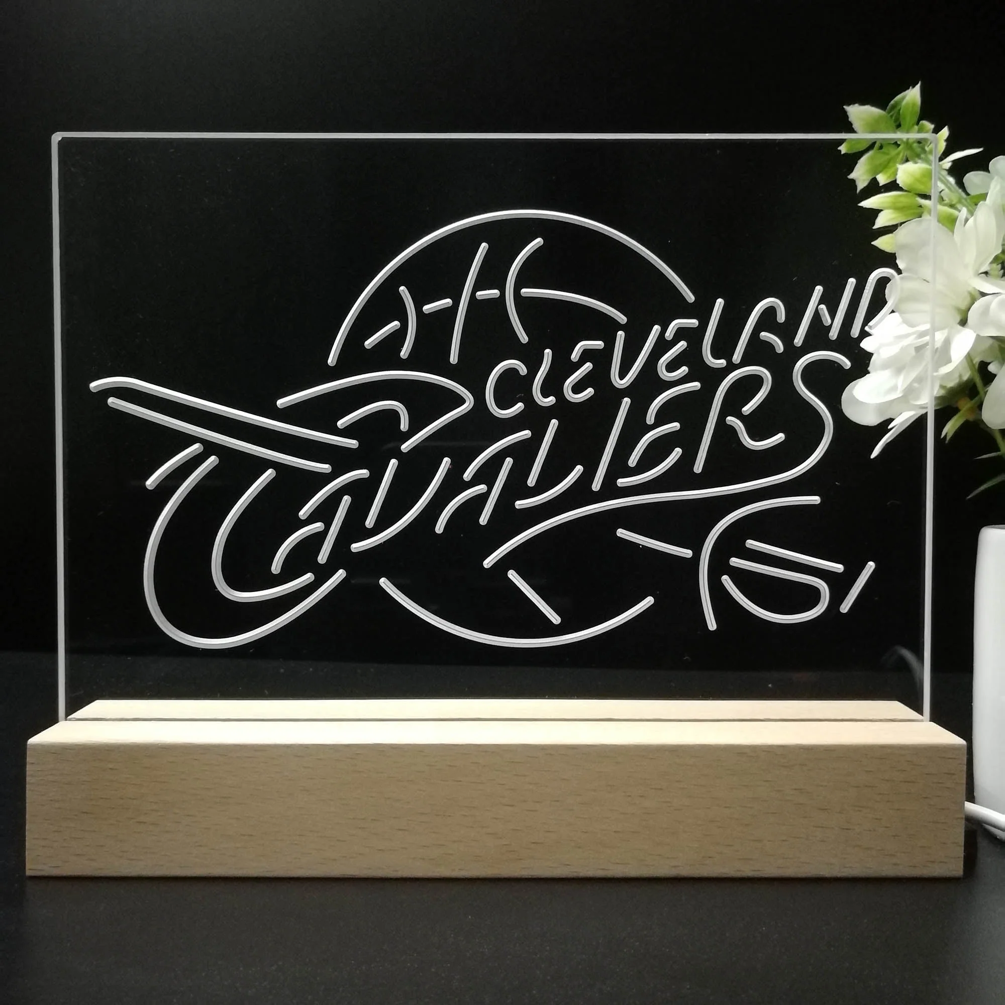 Cleveland Cavaliers 3D Illusion Night Light Desk Lamp - Image 8