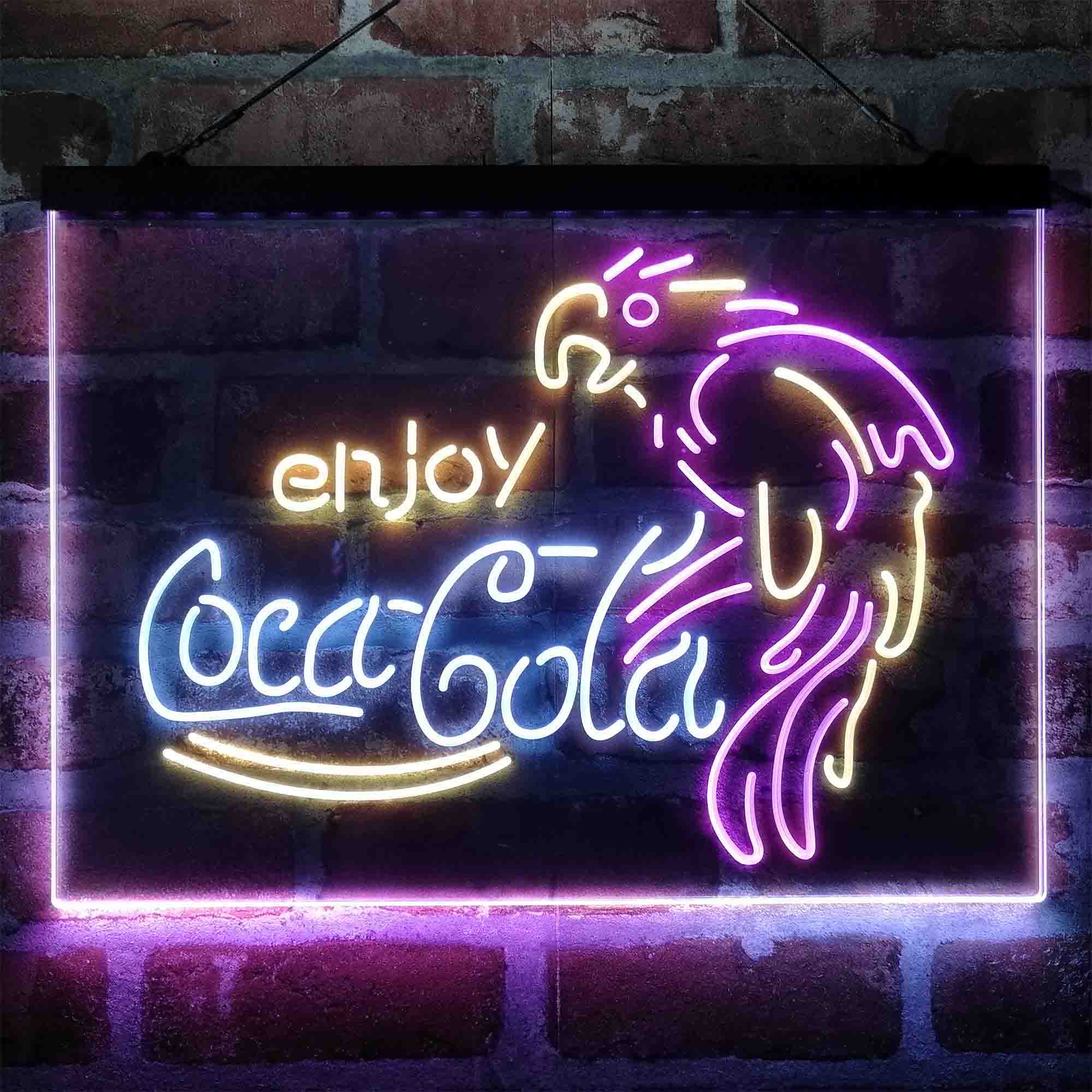 Enjoy Coca Cola Parrot Neon 3-Color LED Sign - Image 10