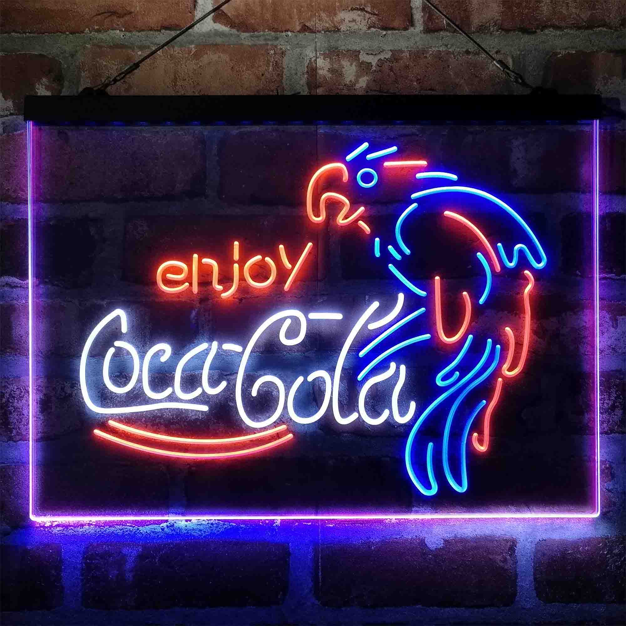 Enjoy Coca Cola Parrot Neon 3-Color LED Sign - Image 11
