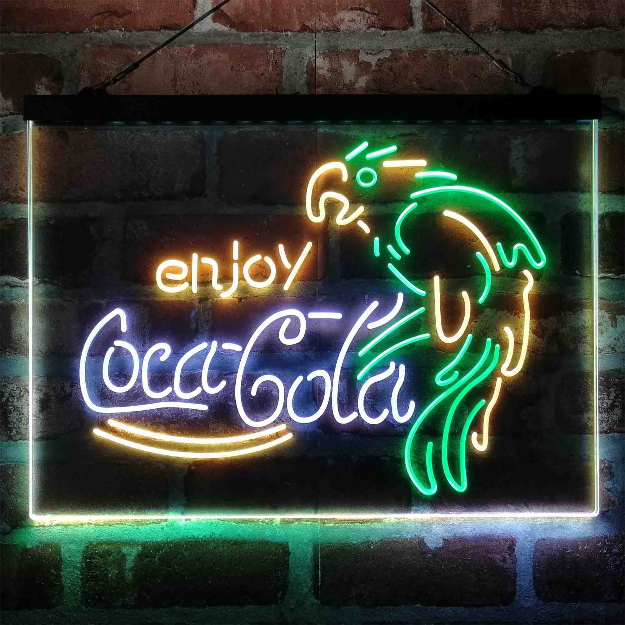Enjoy Coca Cola Parrot Neon 3-Color LED Sign - Image 12