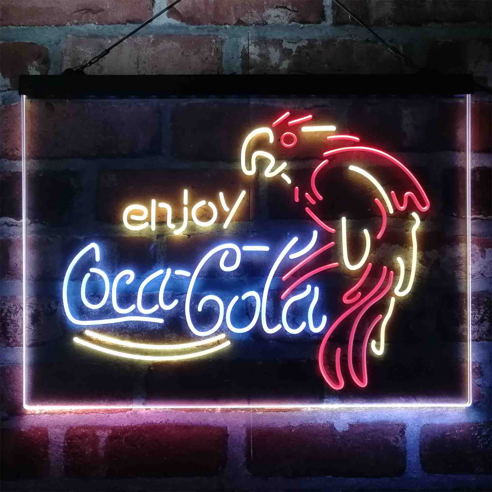 Enjoy Coca Cola Parrot Neon 3-Color LED Sign - Image 13