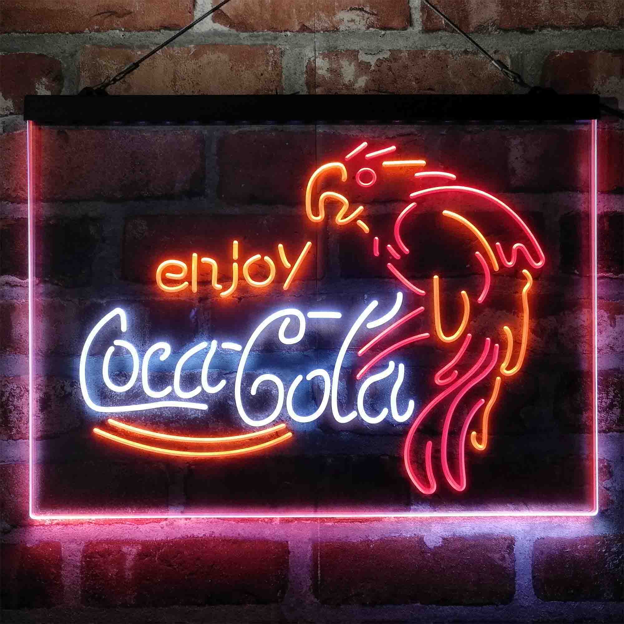 Enjoy Coca Cola Parrot Neon 3-Color LED Sign - Image 2