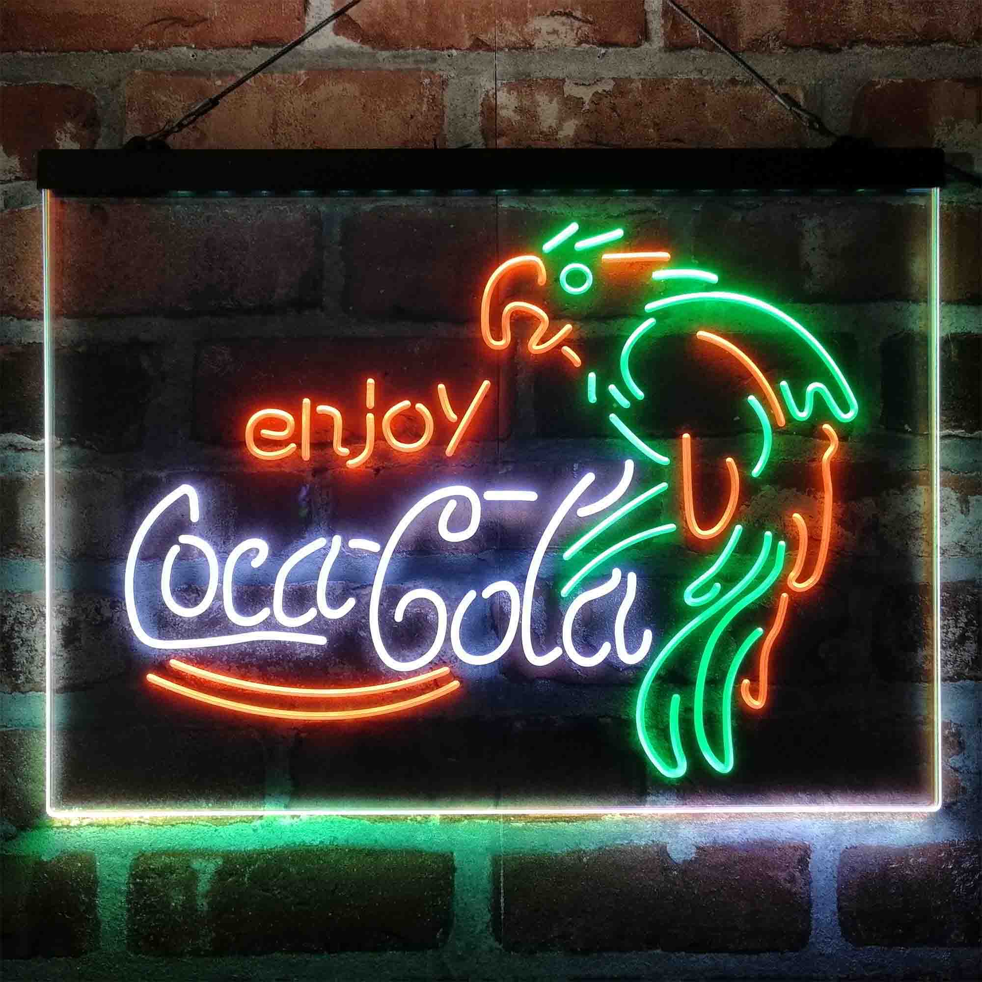 Enjoy Coca Cola Parrot Neon 3-Color LED Sign - Image 3