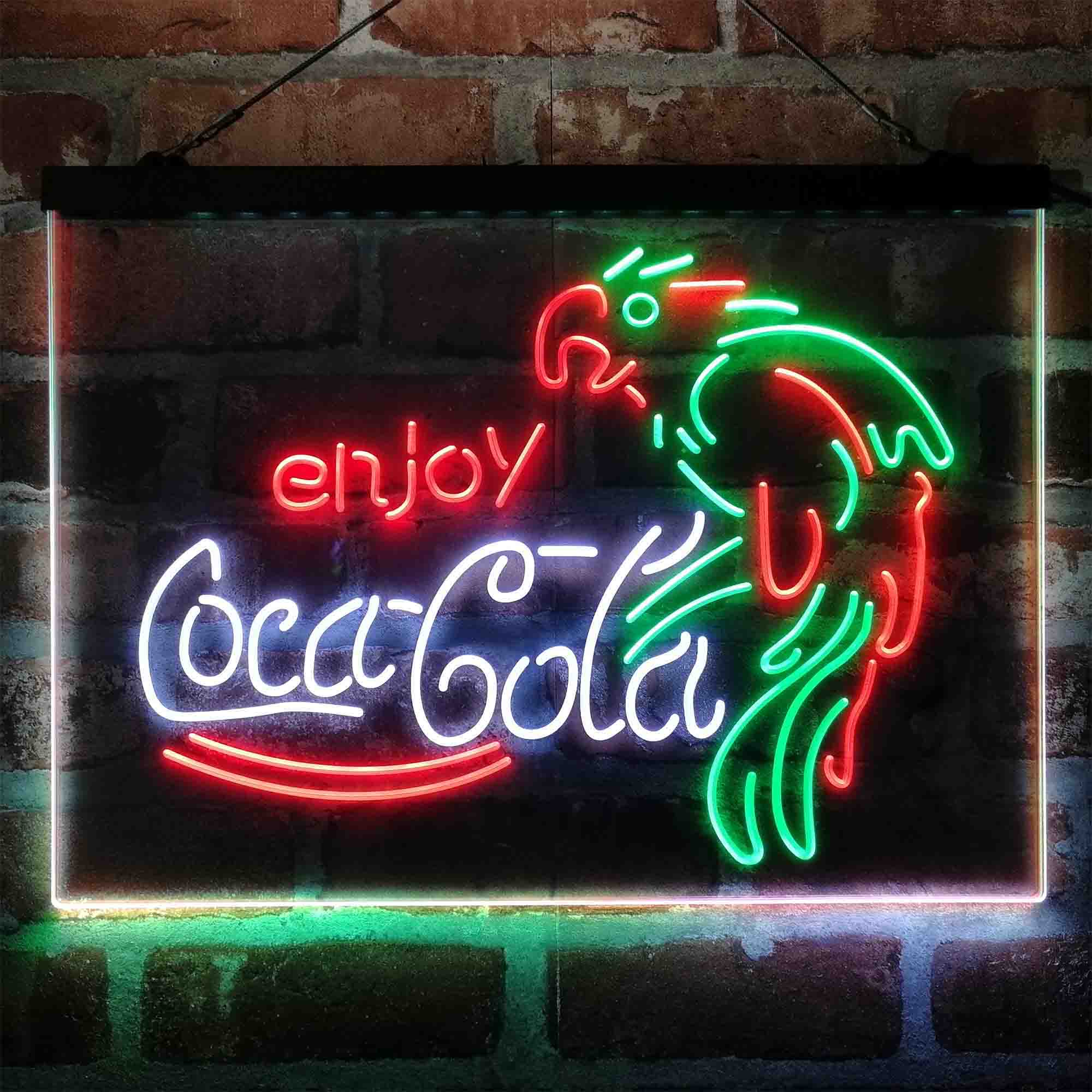 Enjoy Coca Cola Parrot Neon 3-Color LED Sign - Image 4
