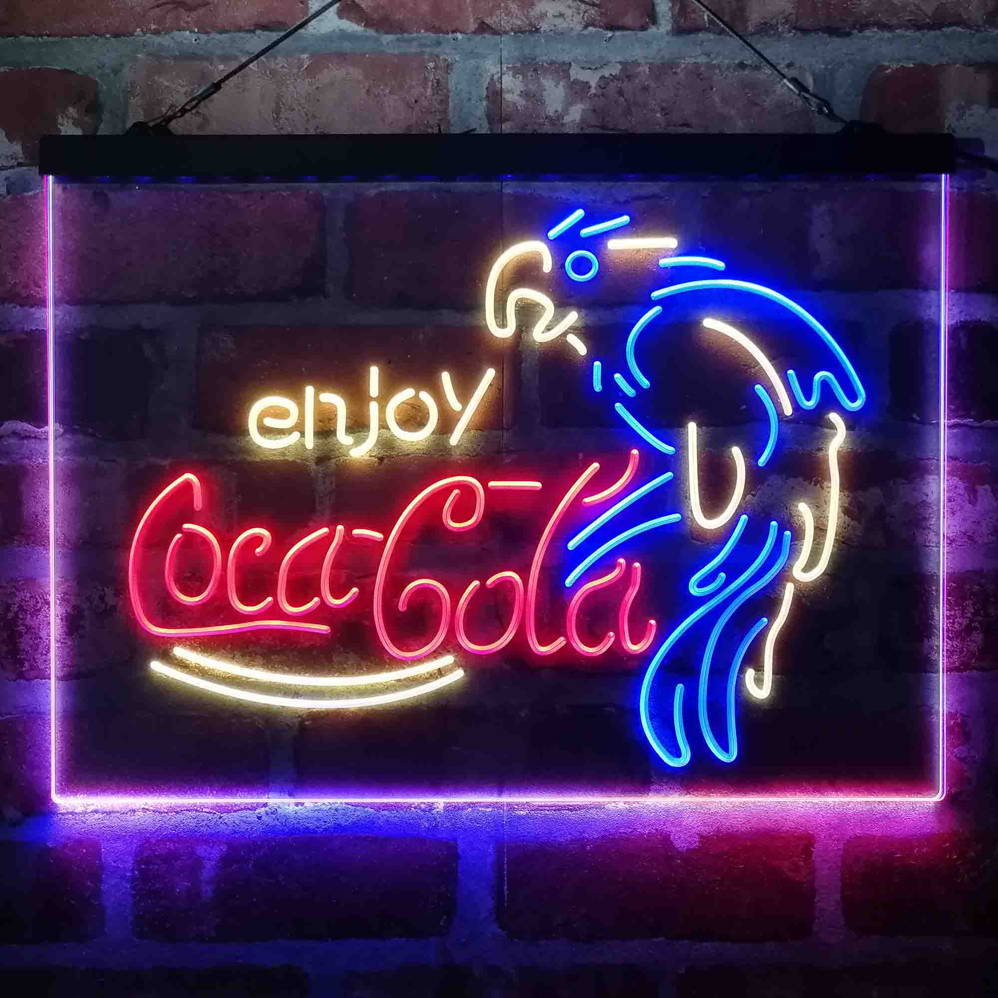 Enjoy Coca Cola Parrot Neon 3-Color LED Sign - Image 5