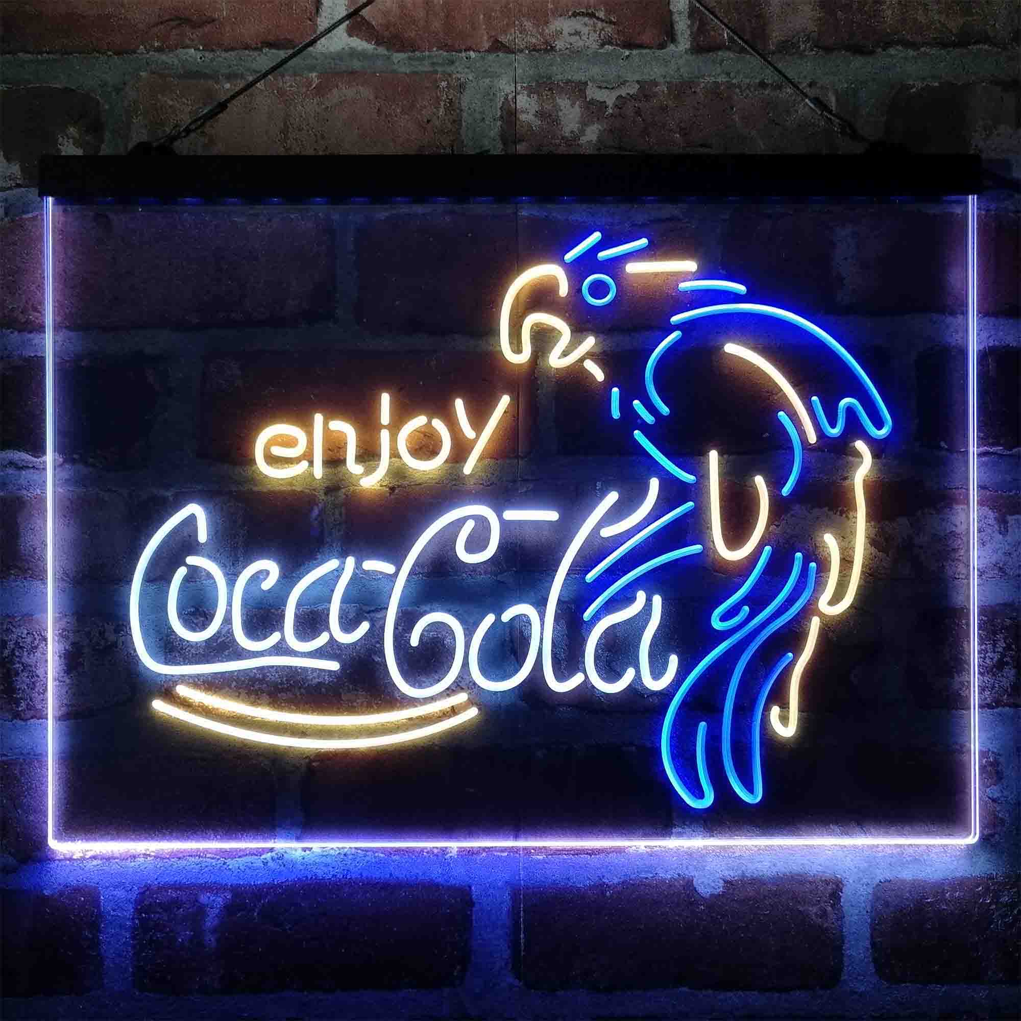 Enjoy Coca Cola Parrot Neon 3-Color LED Sign - Image 6