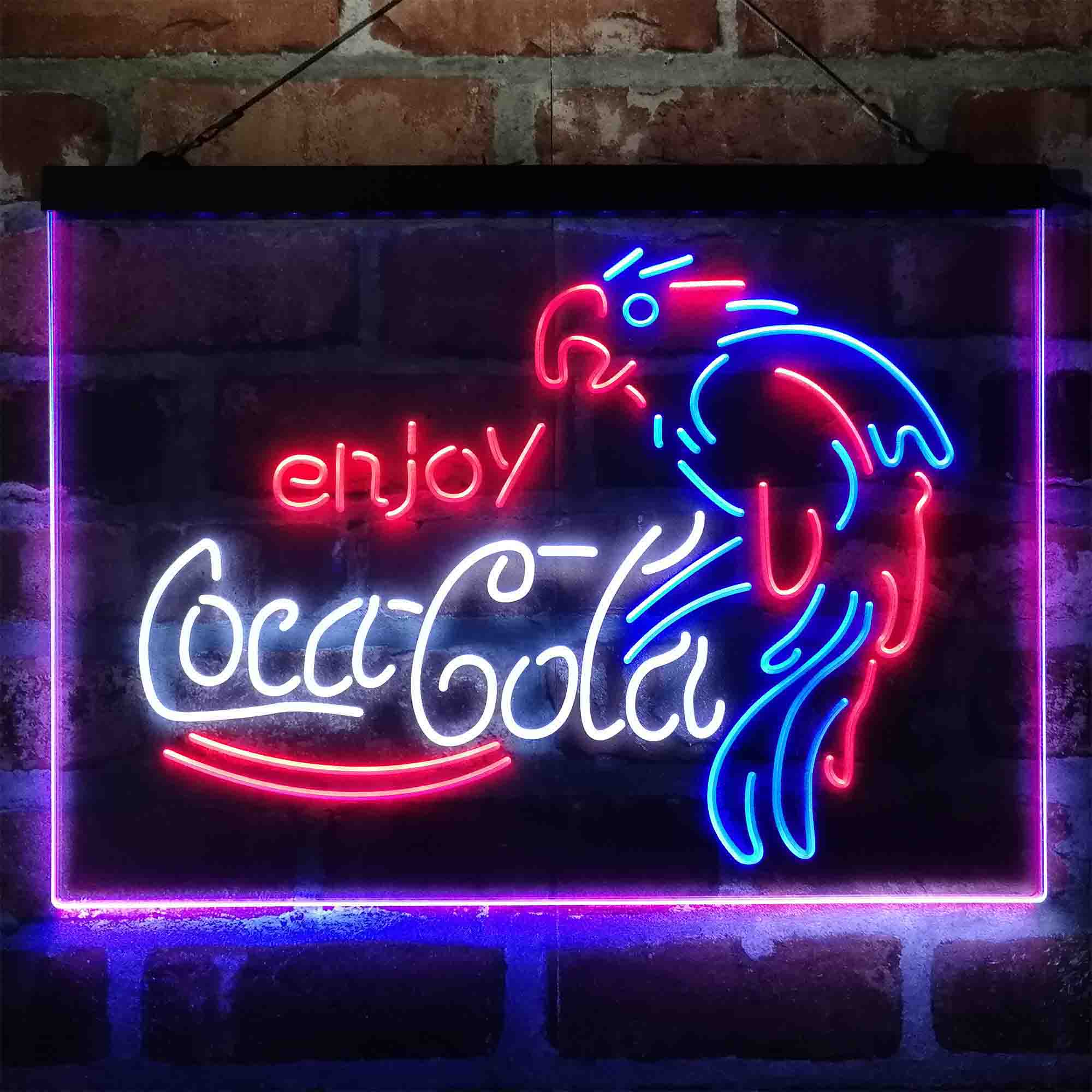 Enjoy Coca Cola Parrot Neon 3-Color LED Sign - Image 7