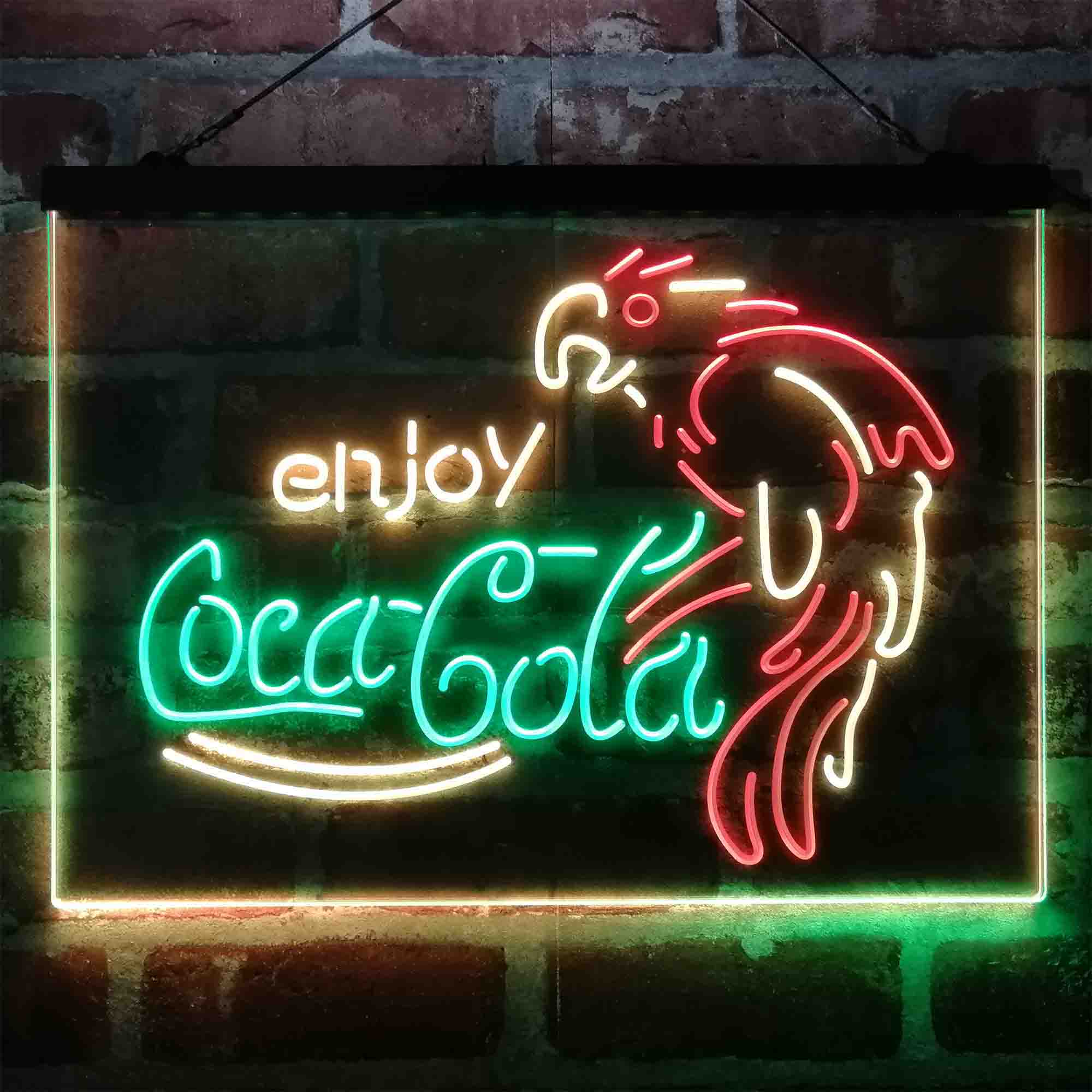 Enjoy Coca Cola Parrot Neon 3-Color LED Sign - Image 8