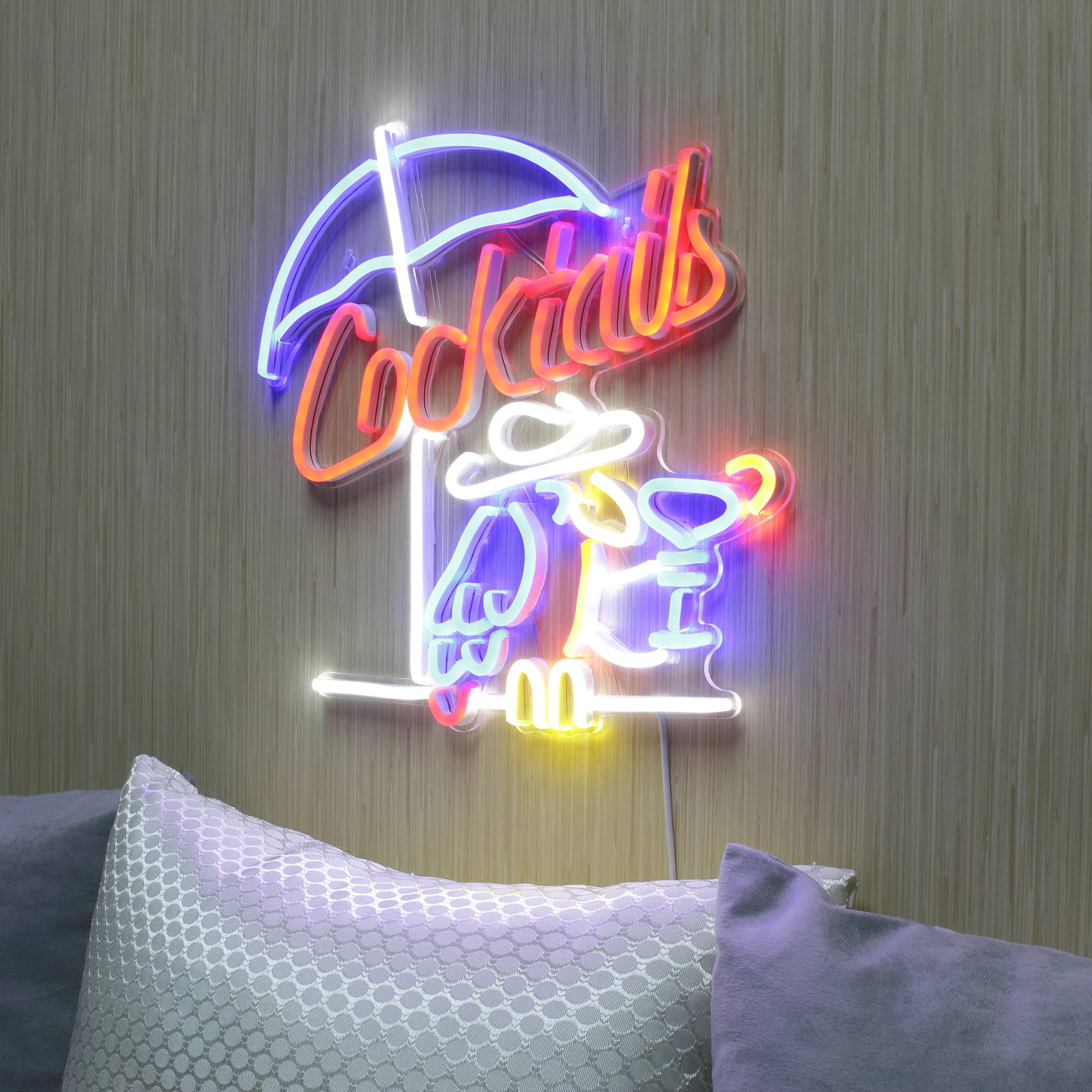 Cocktails Parrot Umbrella Martini Flex Neon LED Sign - Image 4
