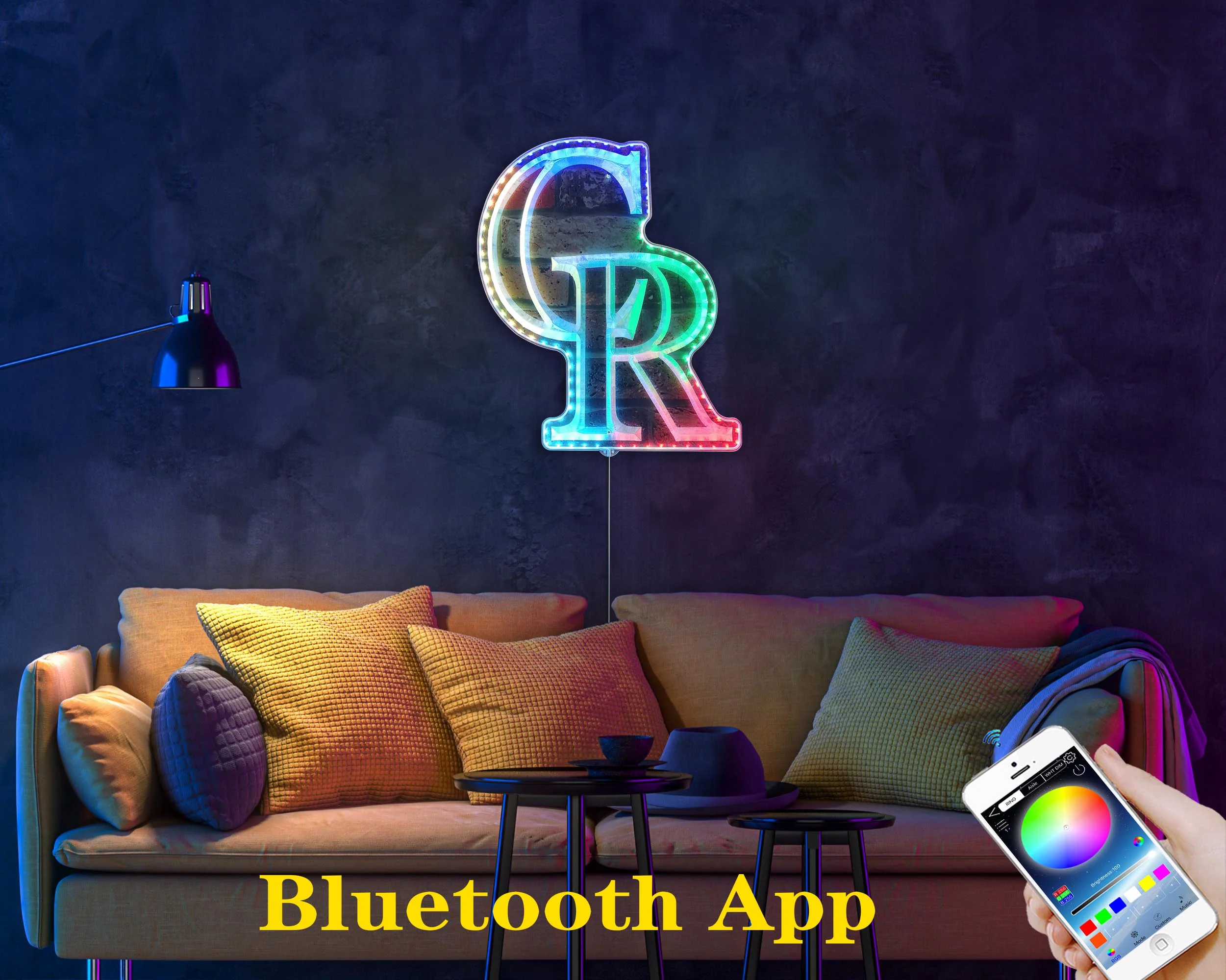 Colorado Rockies Neon LED Sign with Dynamic RGB Colors - Image 7