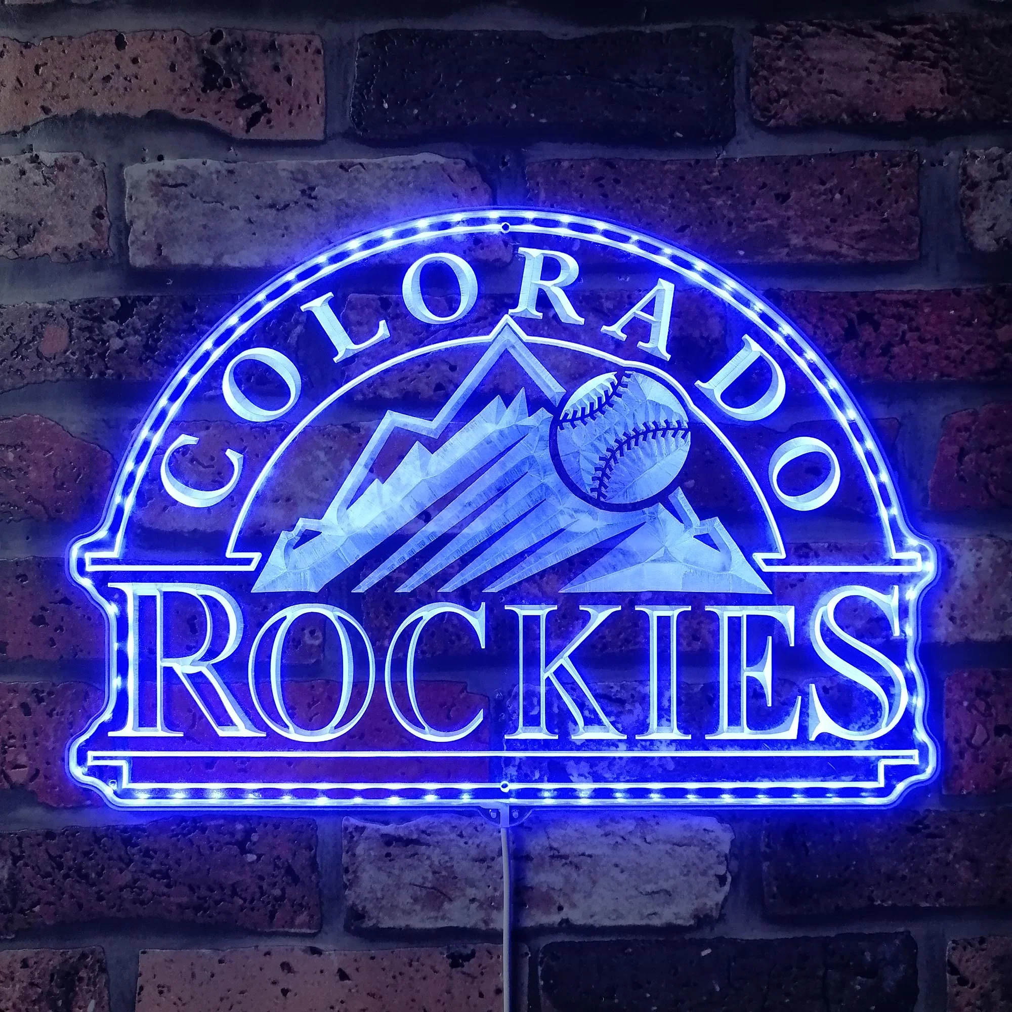 Colorado Rockies Signature Snow Mountain Logo Neon LED Sign with Dynamic RGB Colors - Image 4