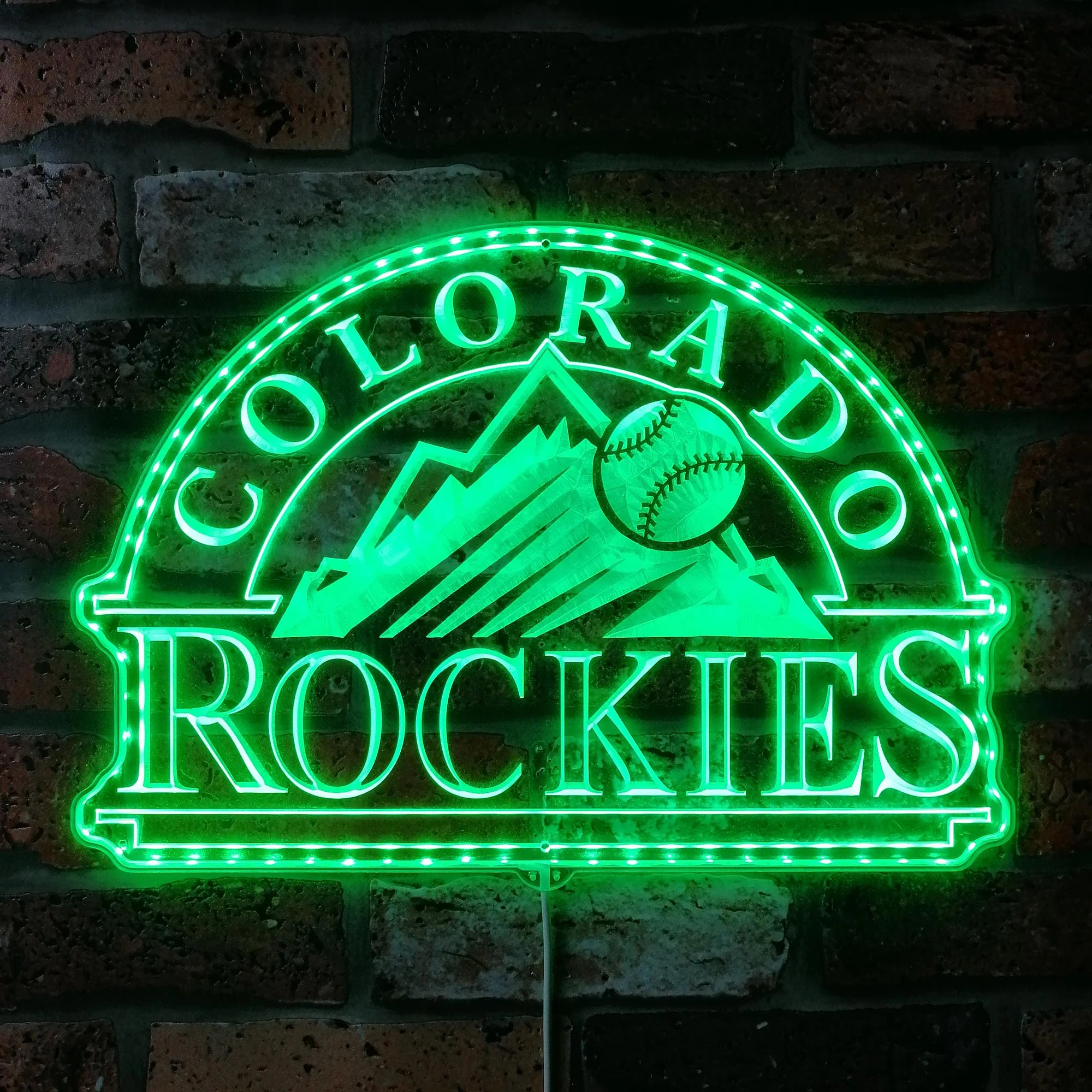 Colorado Rockies Signature Snow Mountain Logo Neon LED Sign with Dynamic RGB Colors - Image 6