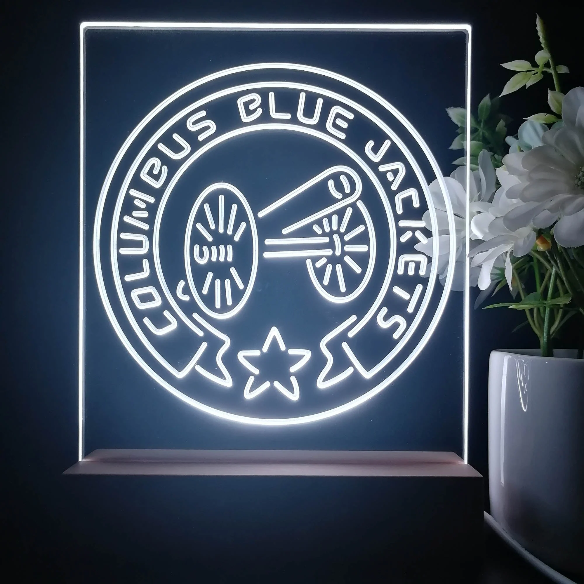 Columbus Blue Jackets 3D Illusion Night Light Desk Lamp - Image 3
