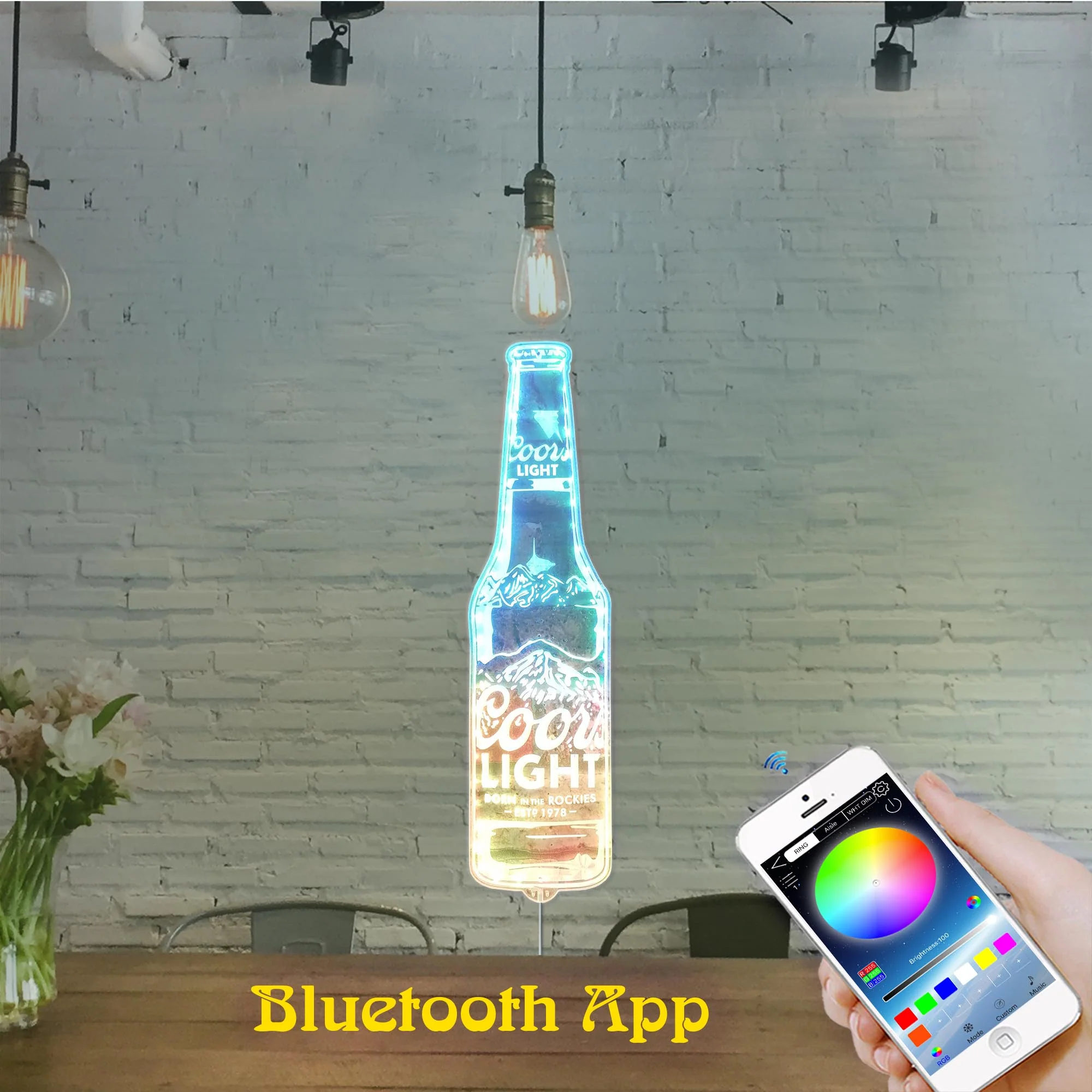 Coors Light Neon LED Sign with Dynamic RGB Colors - Image 7