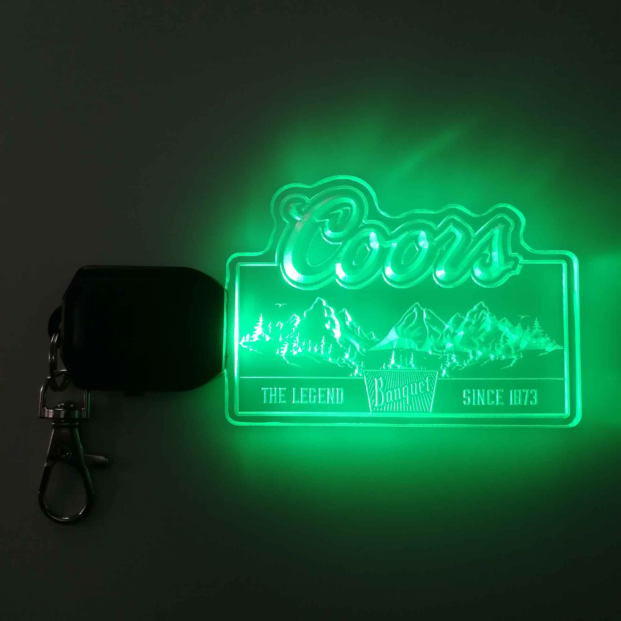 Coors Banquet Mountain LED Light Acrylic Keychain , Christmas Tree Ornament - Image 3