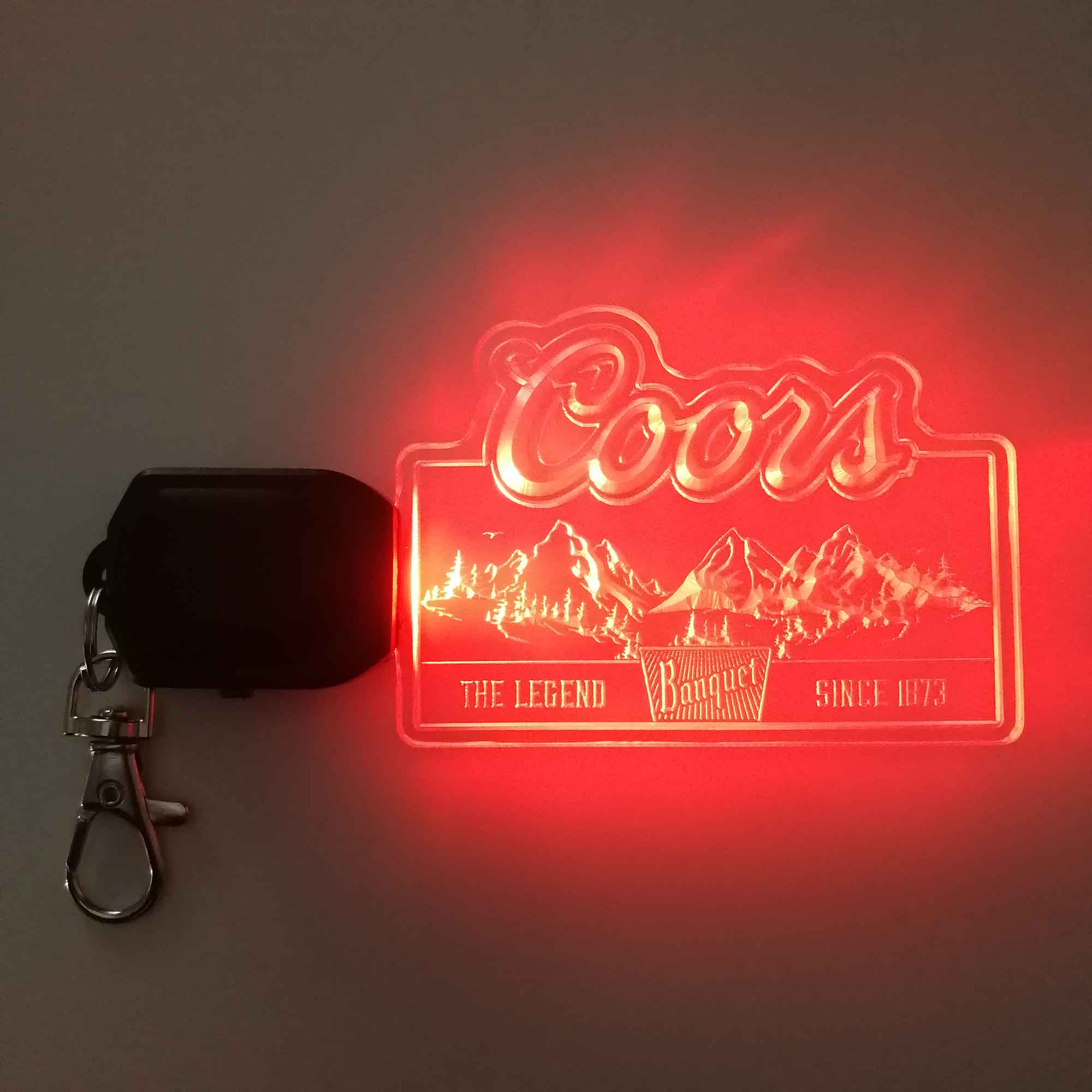 Coors Banquet Mountain LED Light Acrylic Keychain , Christmas Tree Ornament - Image 4