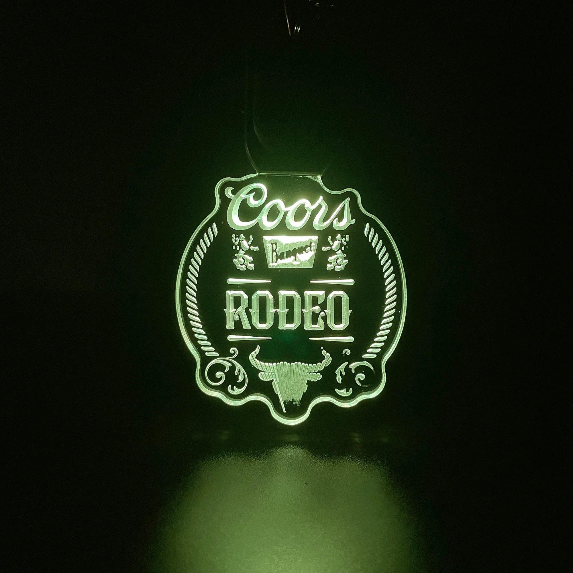 Coors Banquet Rodeo LED Light Acrylic Keychain , Christmas Tree Ornament - Image 4