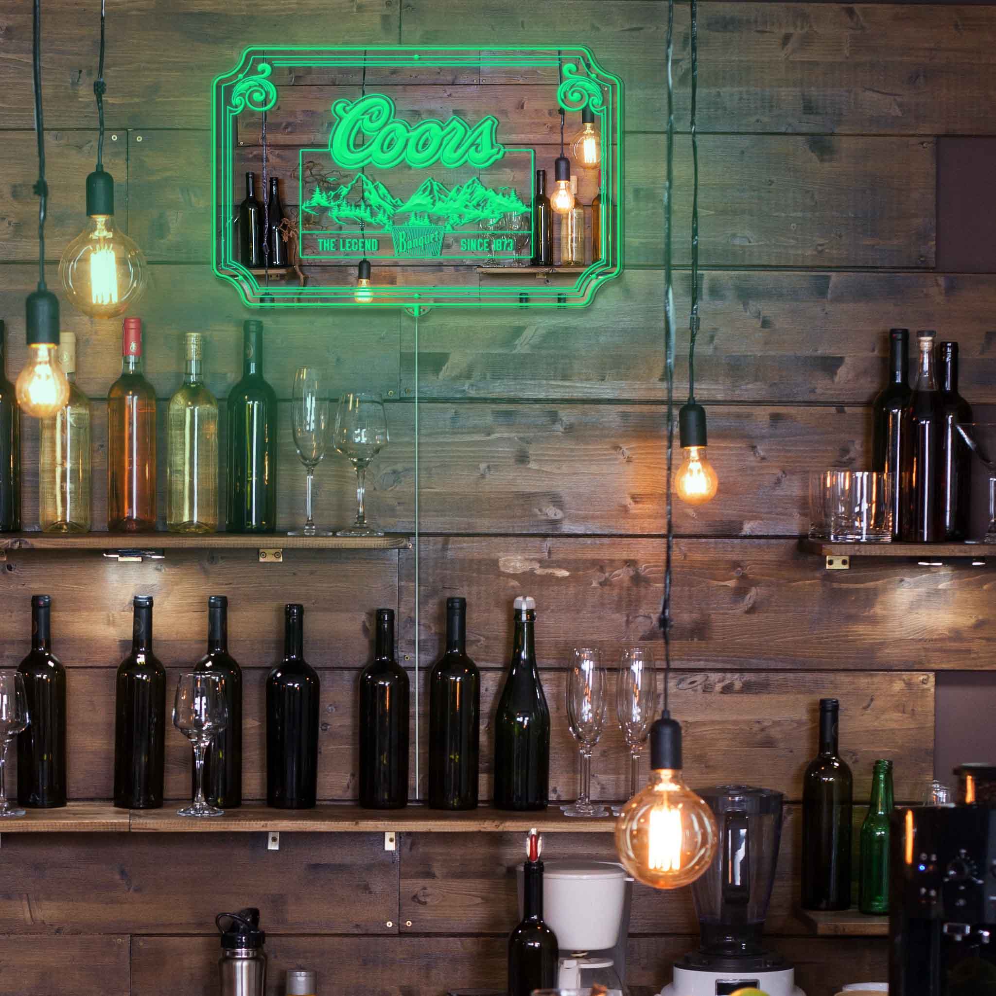 Coors Banquet the Legend RGB LED Neon Sign with Elegant Mirror Backing  - Perfect for Bars & Home Decor - Image 6