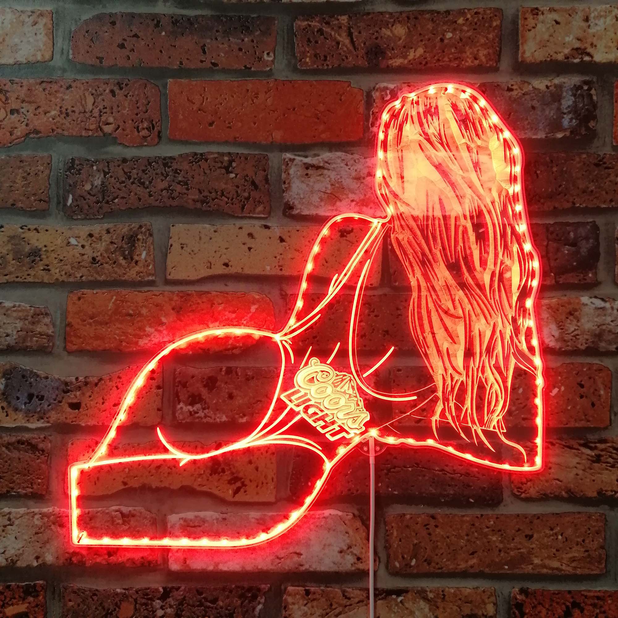 Coors Beer Bikini Lady Back Neon LED Sign with Dynamic RGB Colors - Image 4
