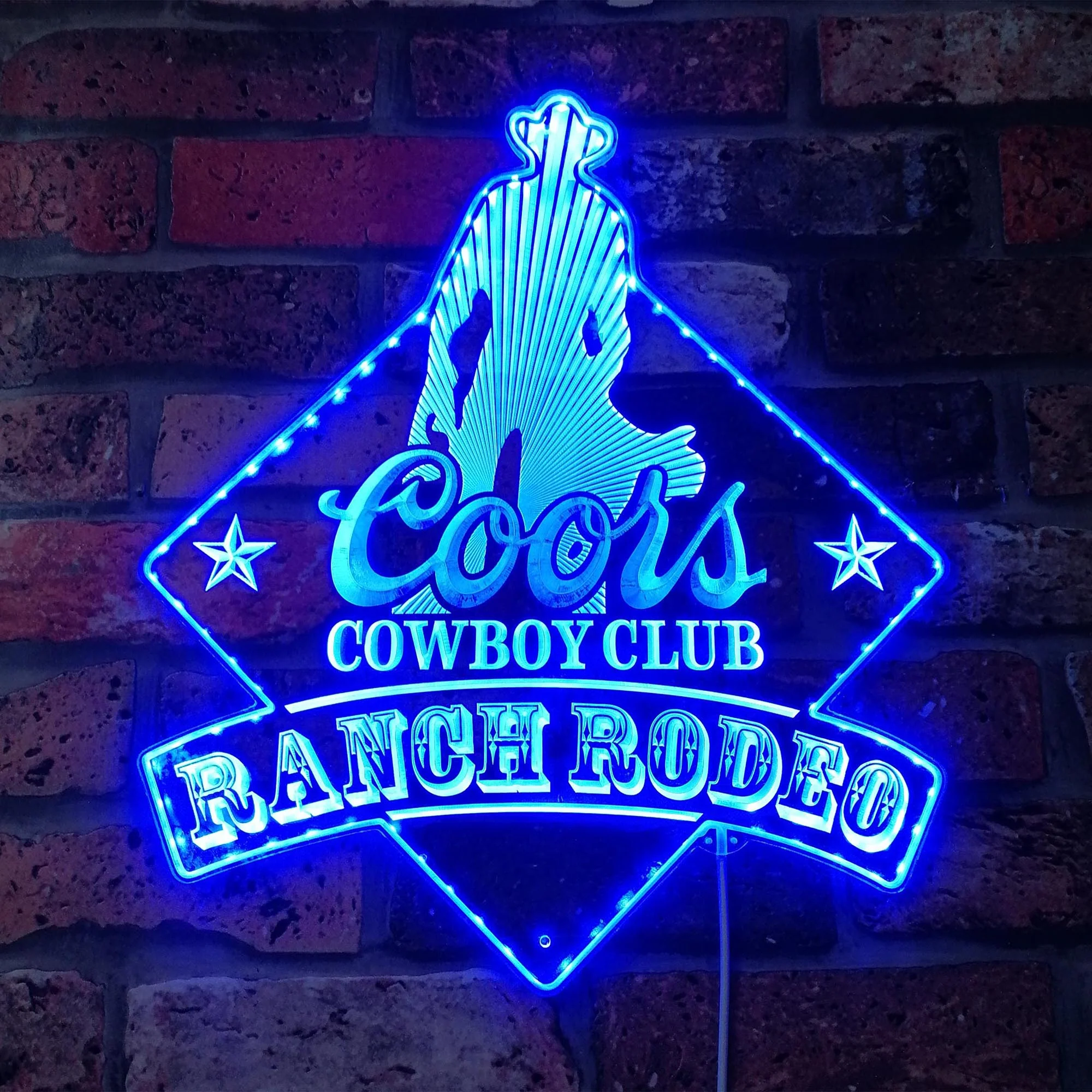 Coors Cowboy Club Ranch Rodeo Neon LED Sign with Dynamic RGB Colors - Image 4