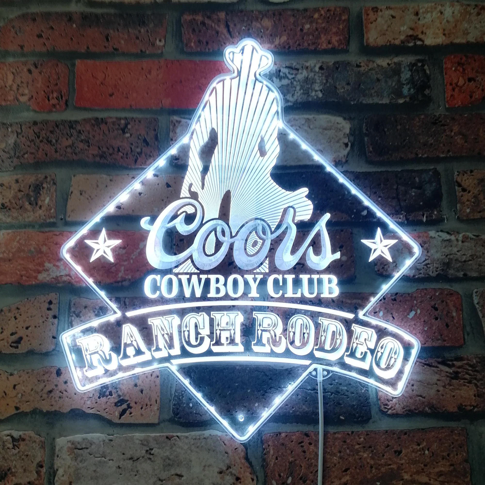 Coors Cowboy Club Ranch Rodeo Neon LED Sign with Dynamic RGB Colors - Image 5