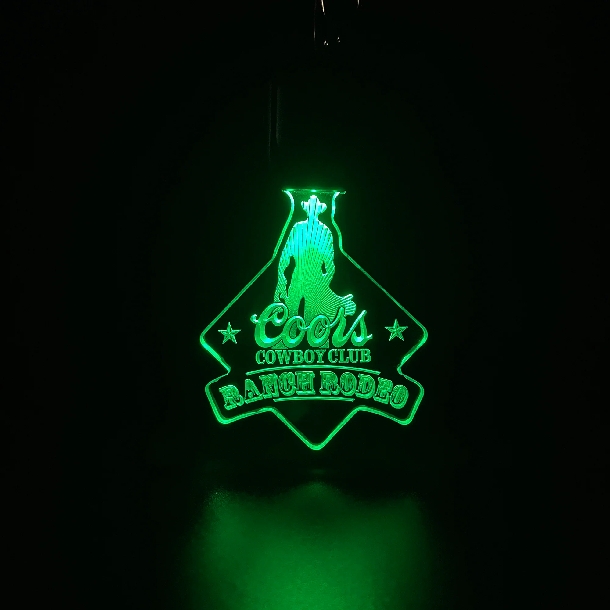 Coors Cowboy Club Ranch Rodeo LED Light Acrylic Keychain , Christmas Tree Ornament - Image 3
