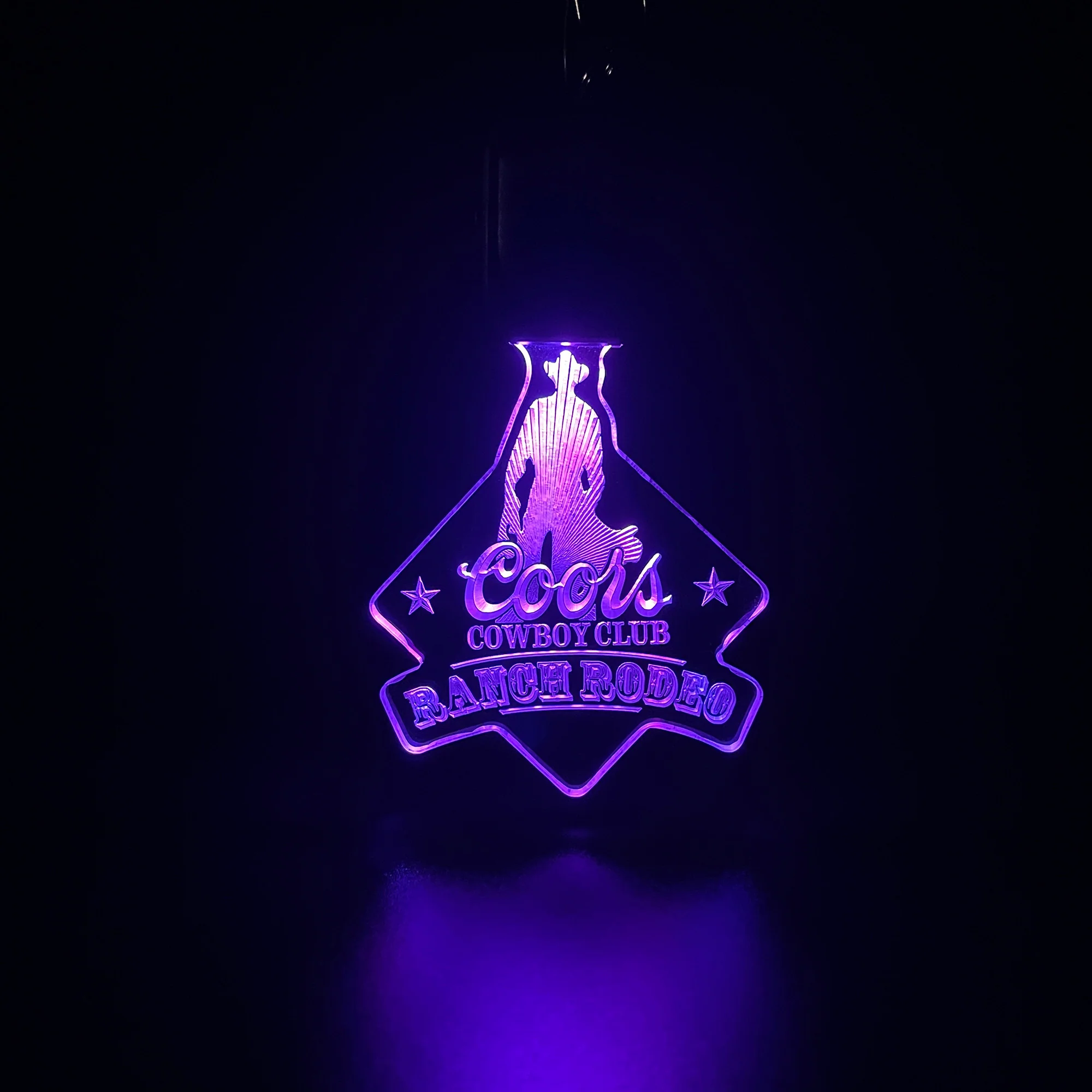 Coors Cowboy Club Ranch Rodeo LED Light Acrylic Keychain , Christmas Tree Ornament - Image 6