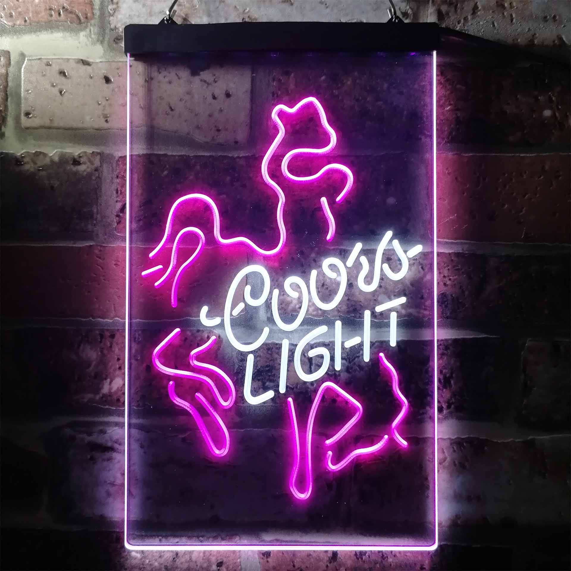 Coors Light Horse Riding Home Bar Neon Light LED Sign - Image 13