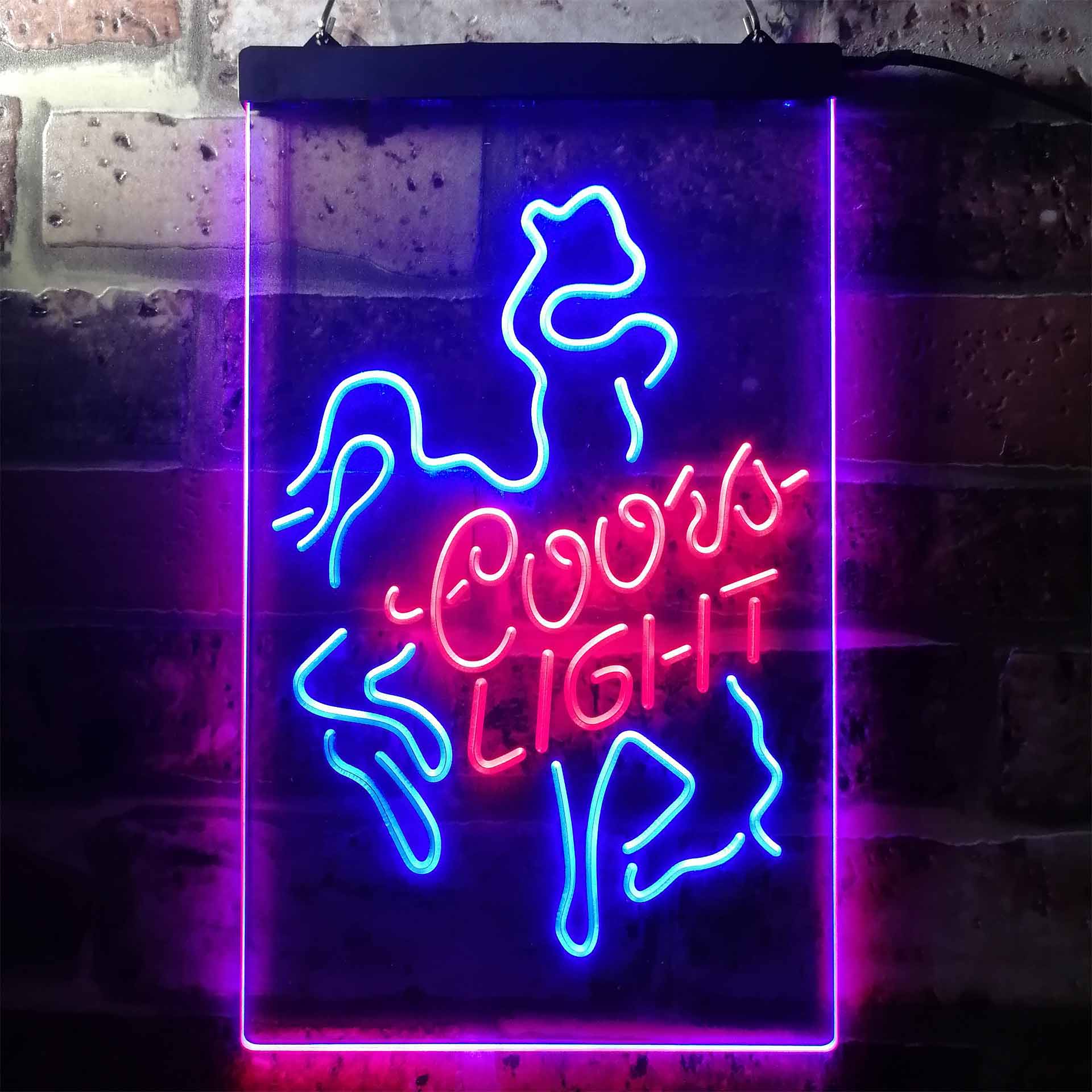 Coors Light Horse Riding Home Bar Neon Light LED Sign - Image 6