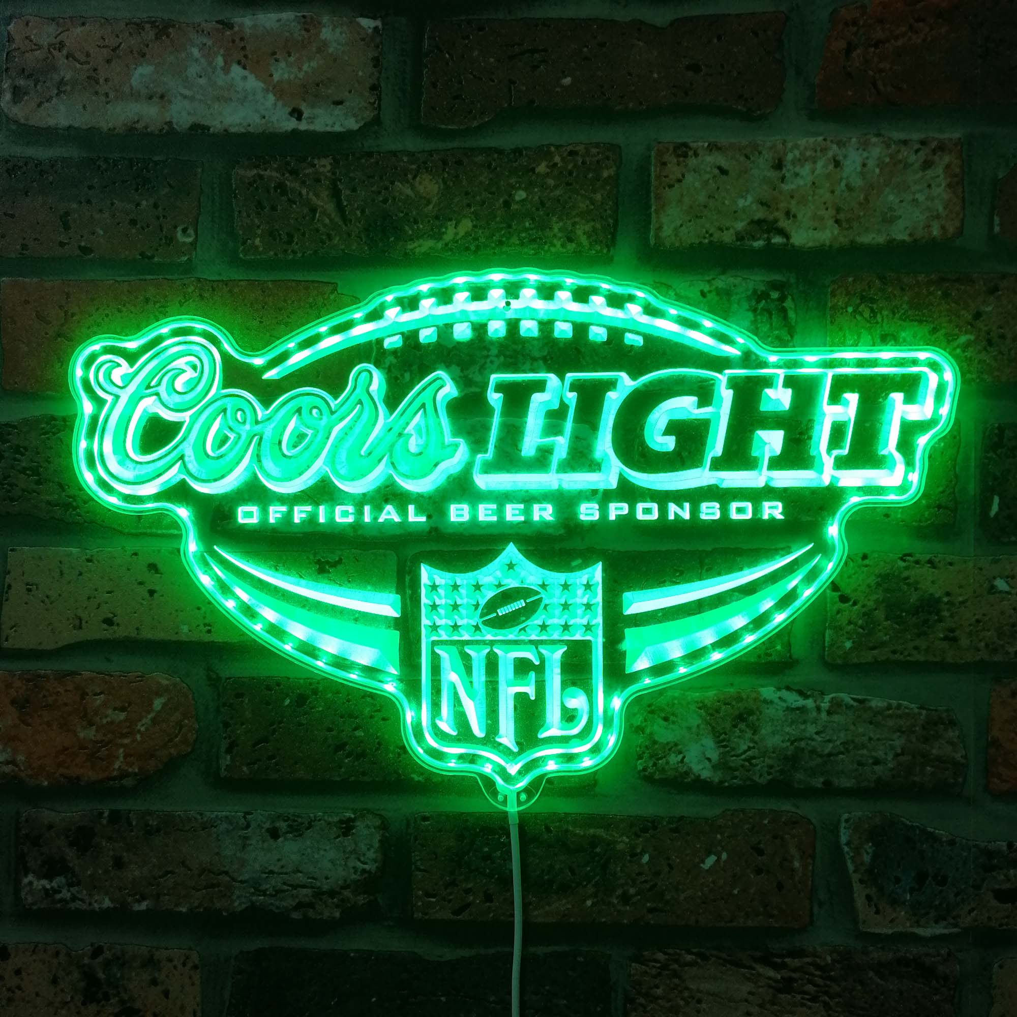 Coors Light NFL Football Neon LED Sign with Dynamic RGB Colors - Image 6
