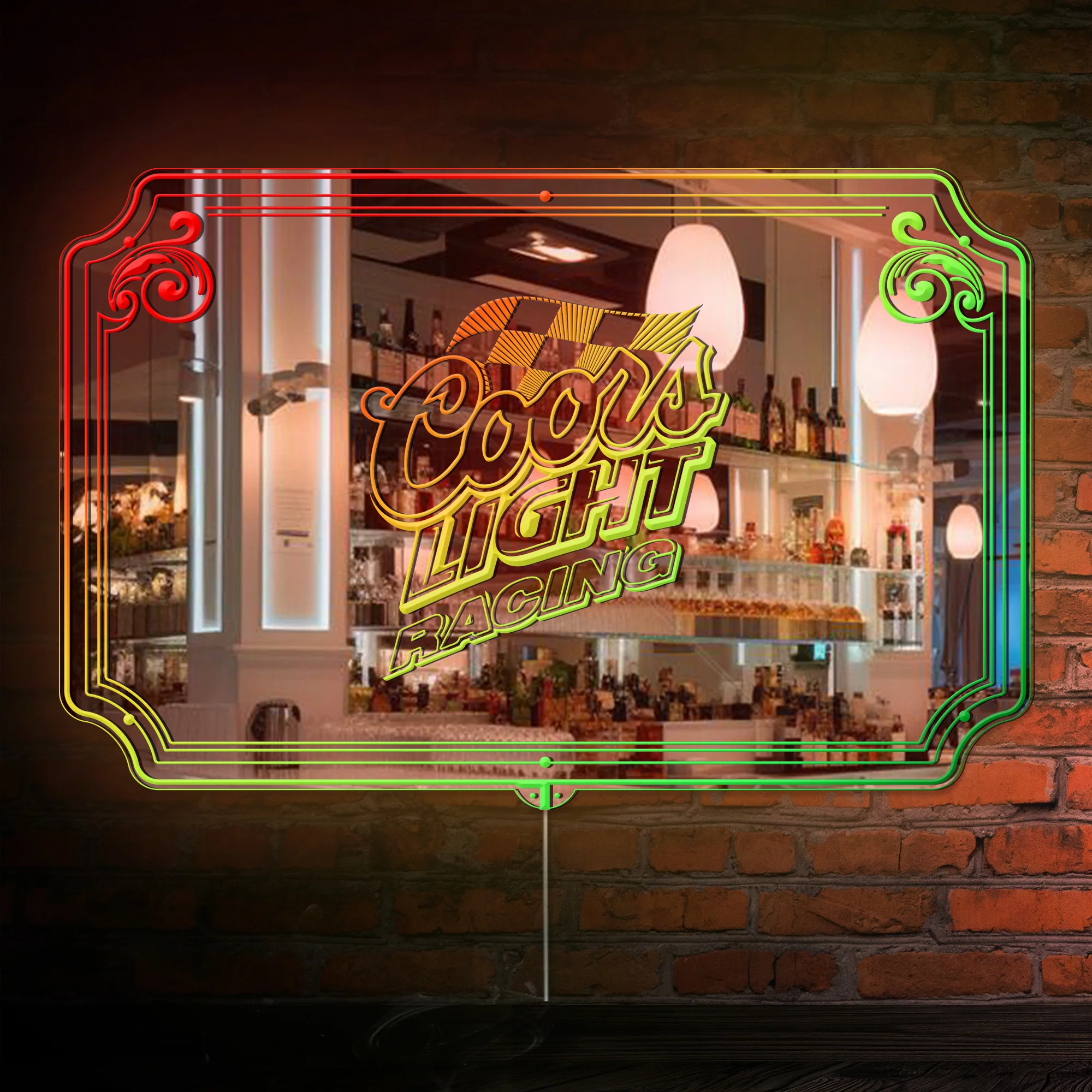 Coors Light Racing RGB LED Neon Sign with Elegant Mirror Backing - Image 4
