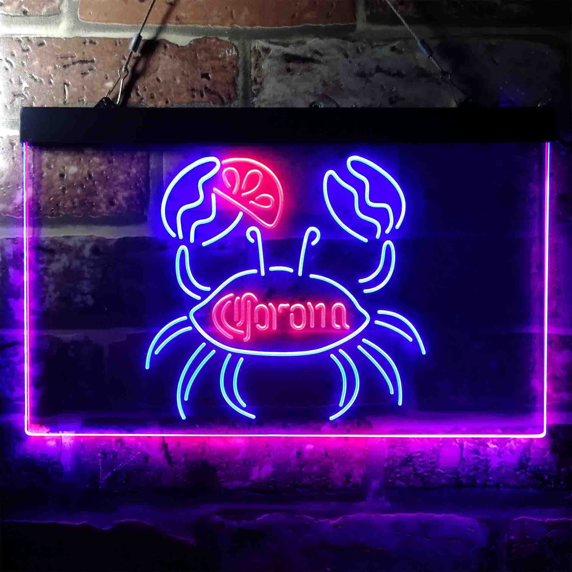 Corona Crab Lime Lemon Beer Neon-Like LED Sign - Image 2