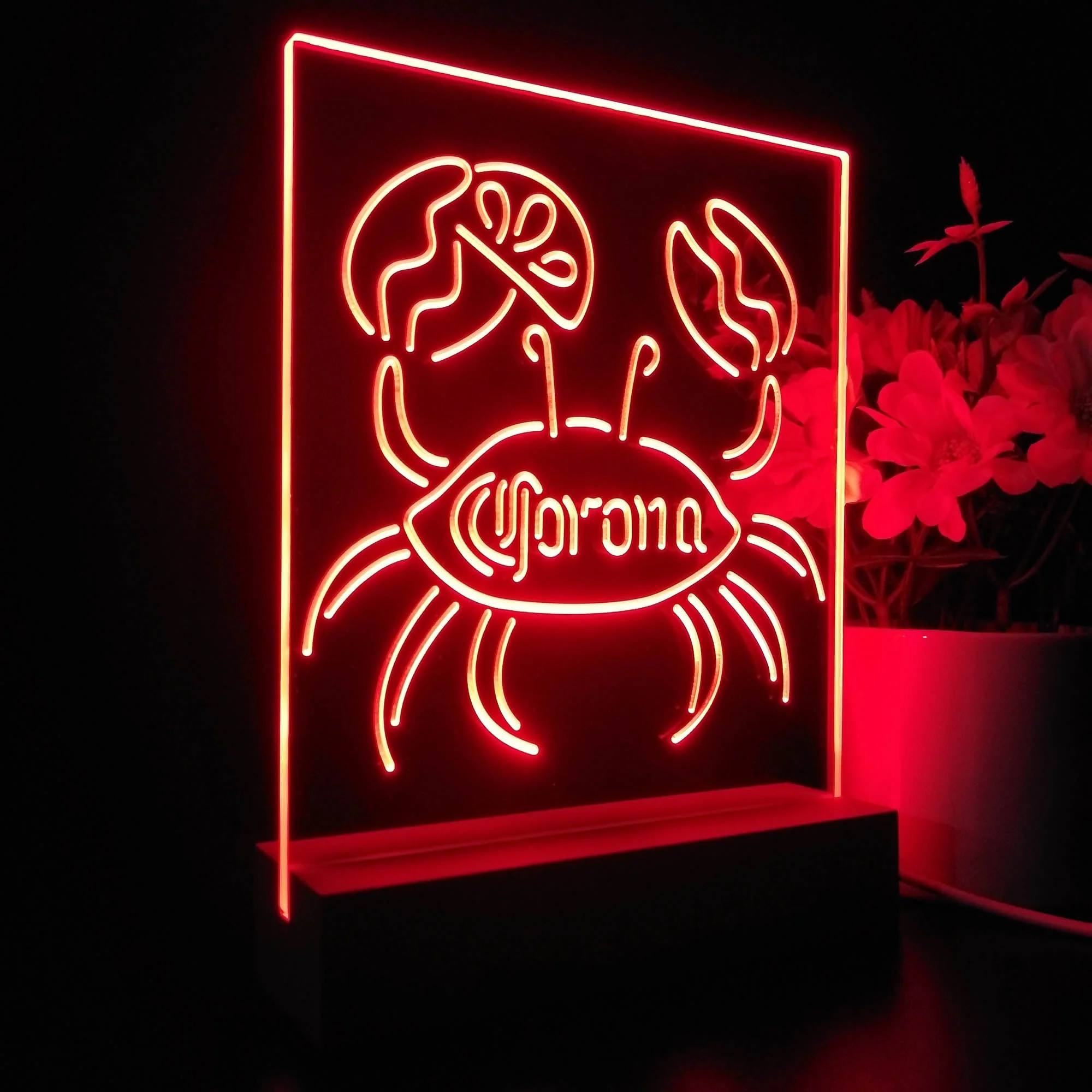Corona Crab Lime Lemon Beer 3D Illusion Night Light Desk Lamp - Image 5