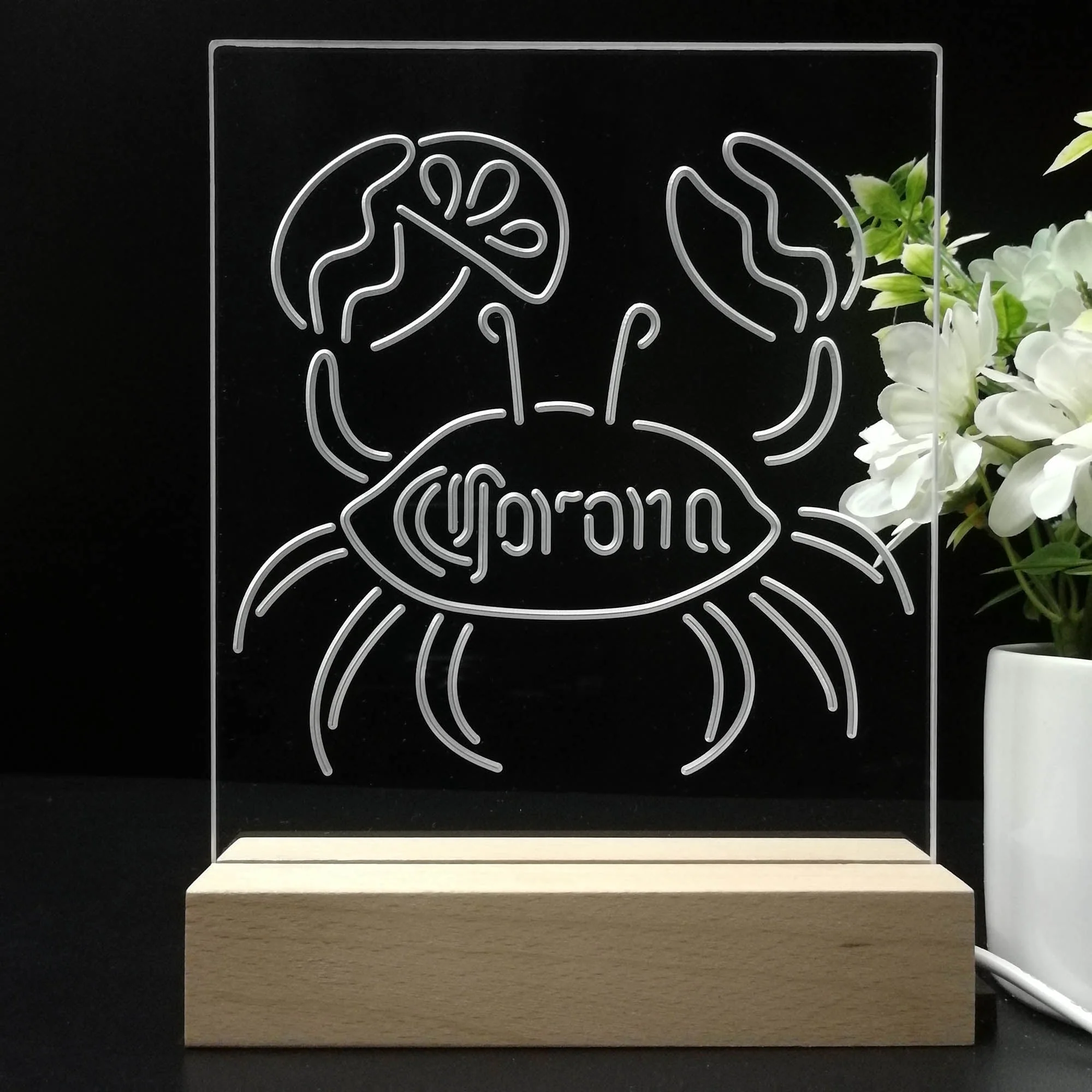 Corona Crab Lime Lemon Beer 3D Illusion Night Light Desk Lamp - Image 8