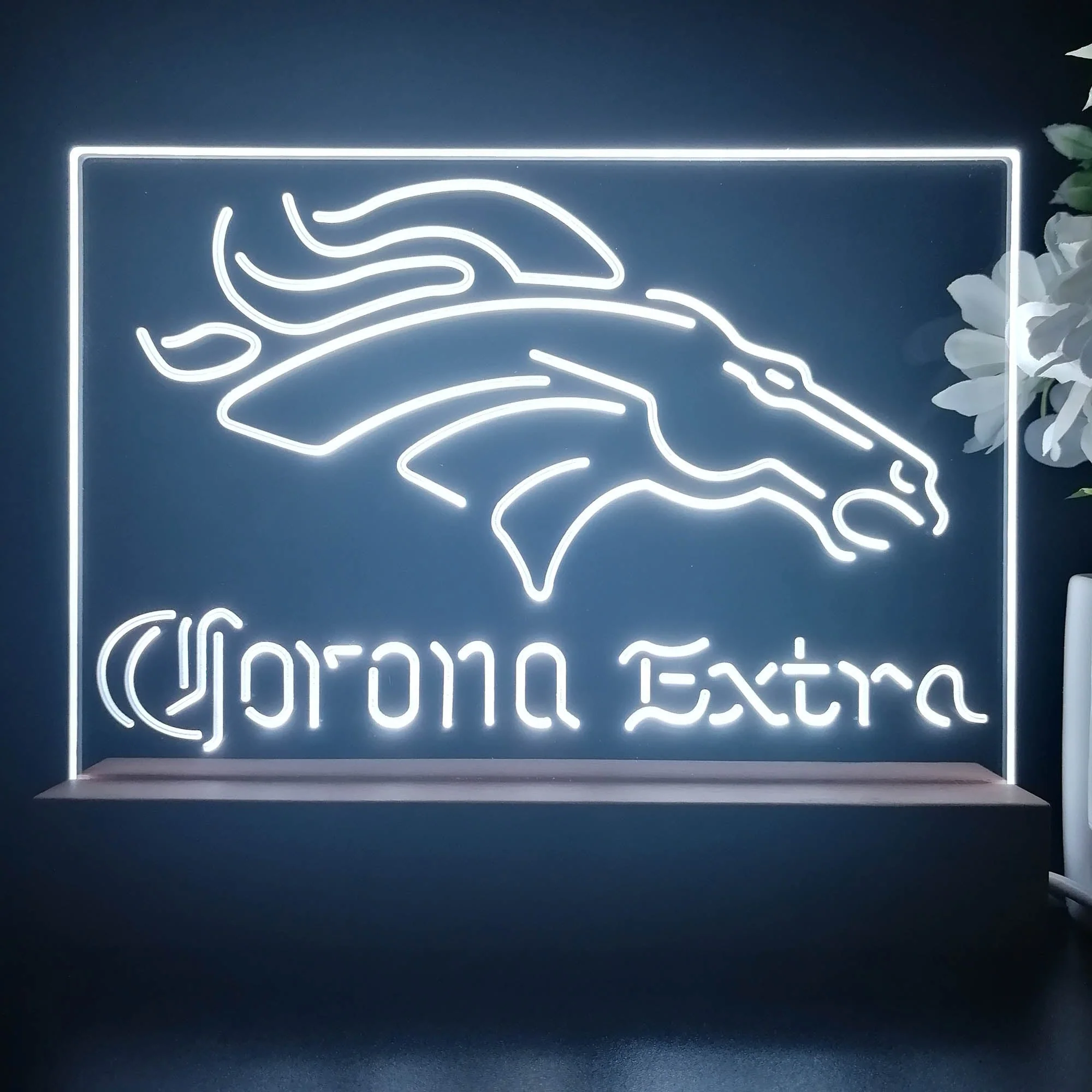 Corona Extra Bar Denver Broncos Est. 1960 Night Light Pub Bar Lamp - Image 2