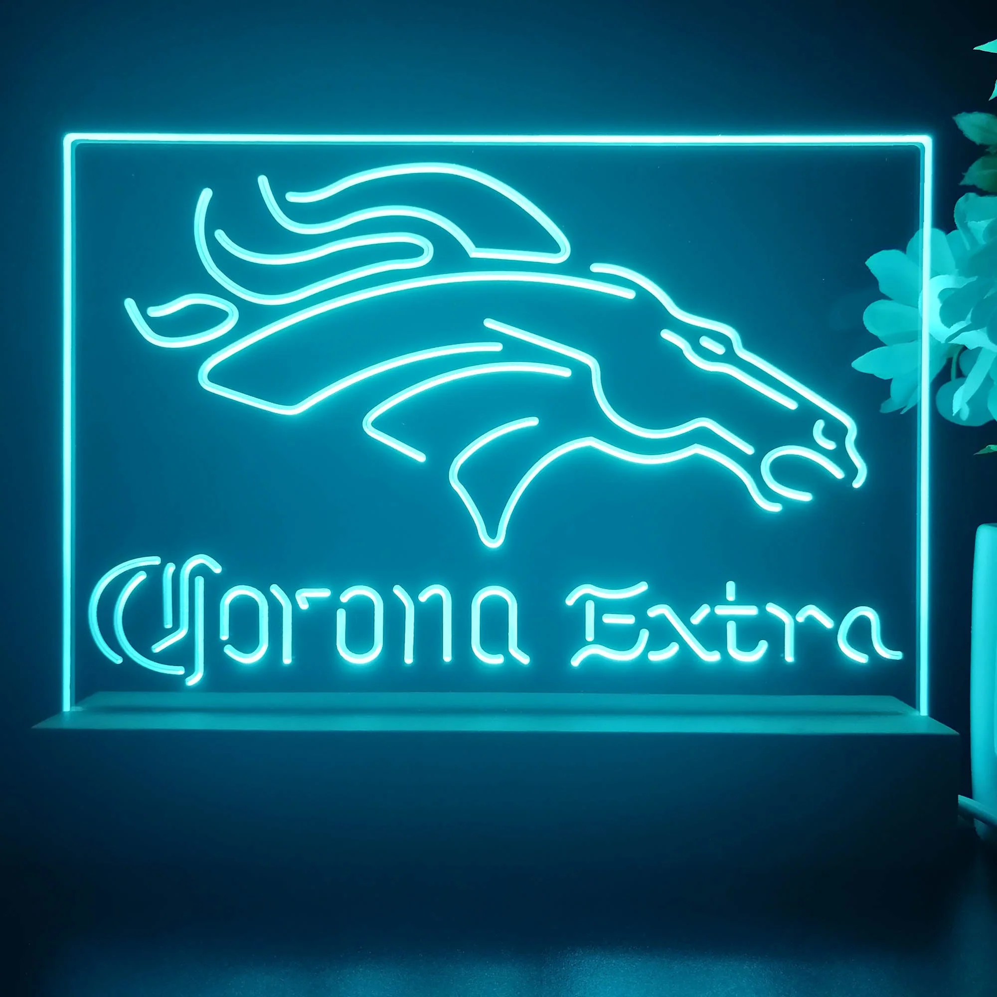 Corona Extra Bar Denver Broncos Est. 1960 Night Light Pub Bar Lamp - Image 4