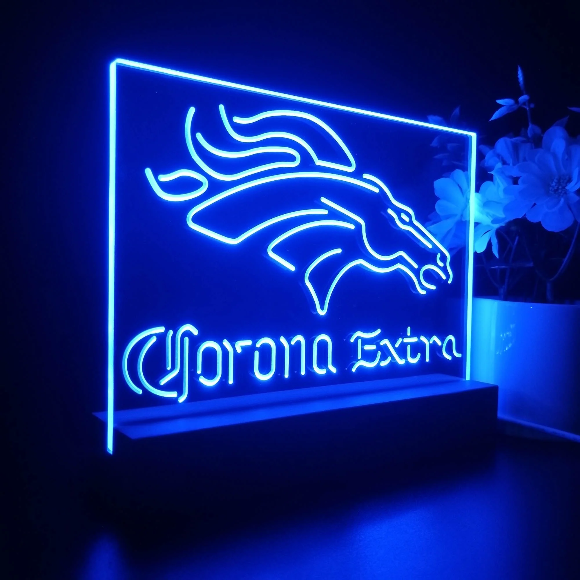 Corona Extra Bar Denver Broncos Est. 1960 Night Light Pub Bar Lamp - Image 5