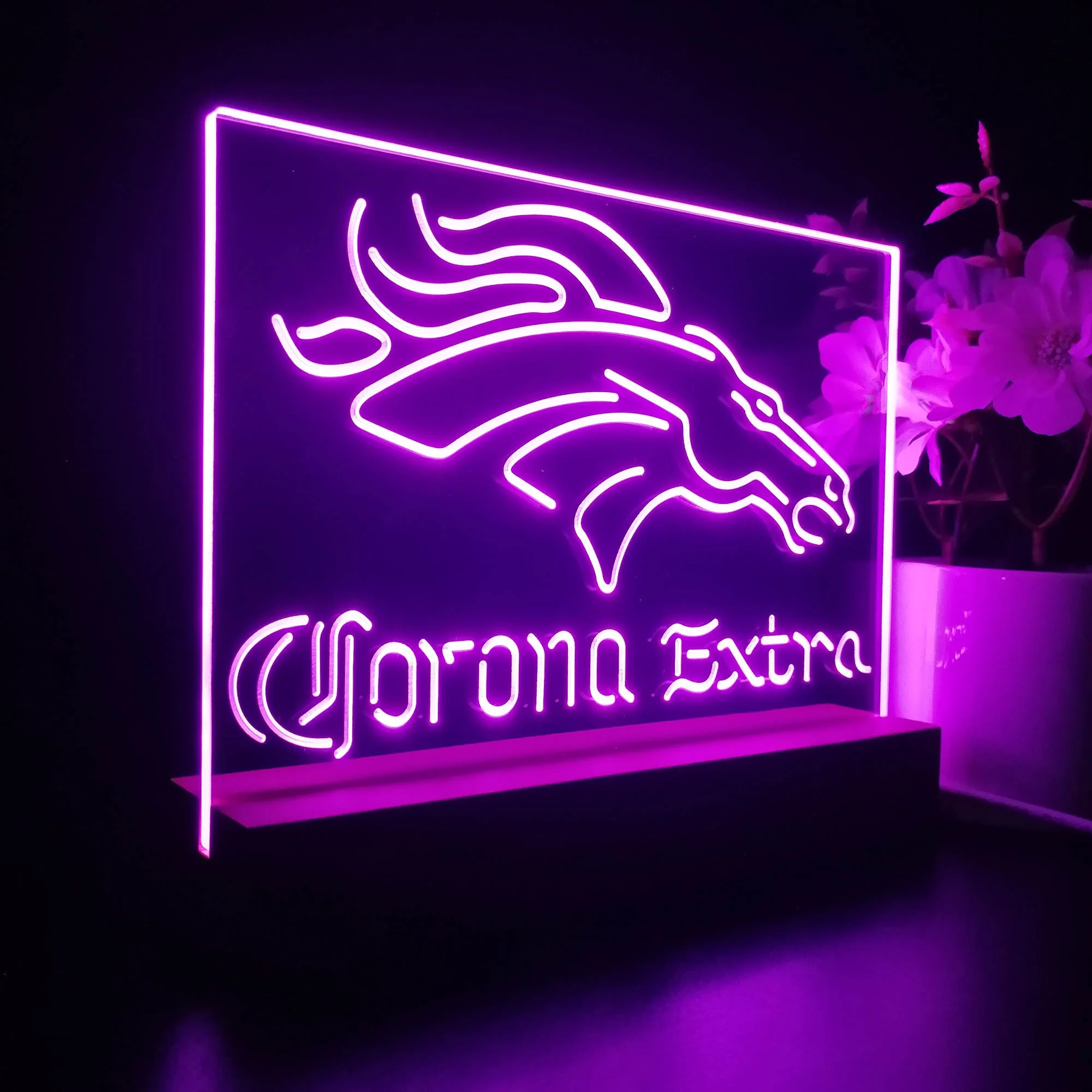 Corona Extra Bar Denver Broncos Est. 1960 Night Light Pub Bar Lamp - Image 6