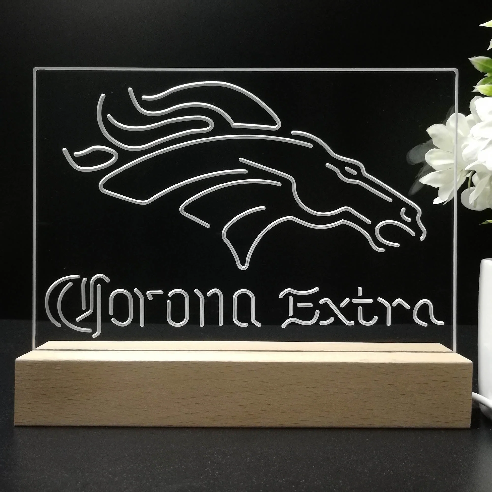 Corona Extra Bar Denver Broncos Est. 1960 Night Light Pub Bar Lamp - Image 8