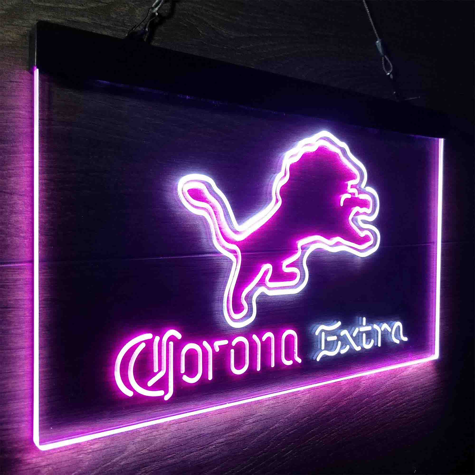 Detroit Lions Corona Extra Bar Neon-Like LED Sign - Image 15