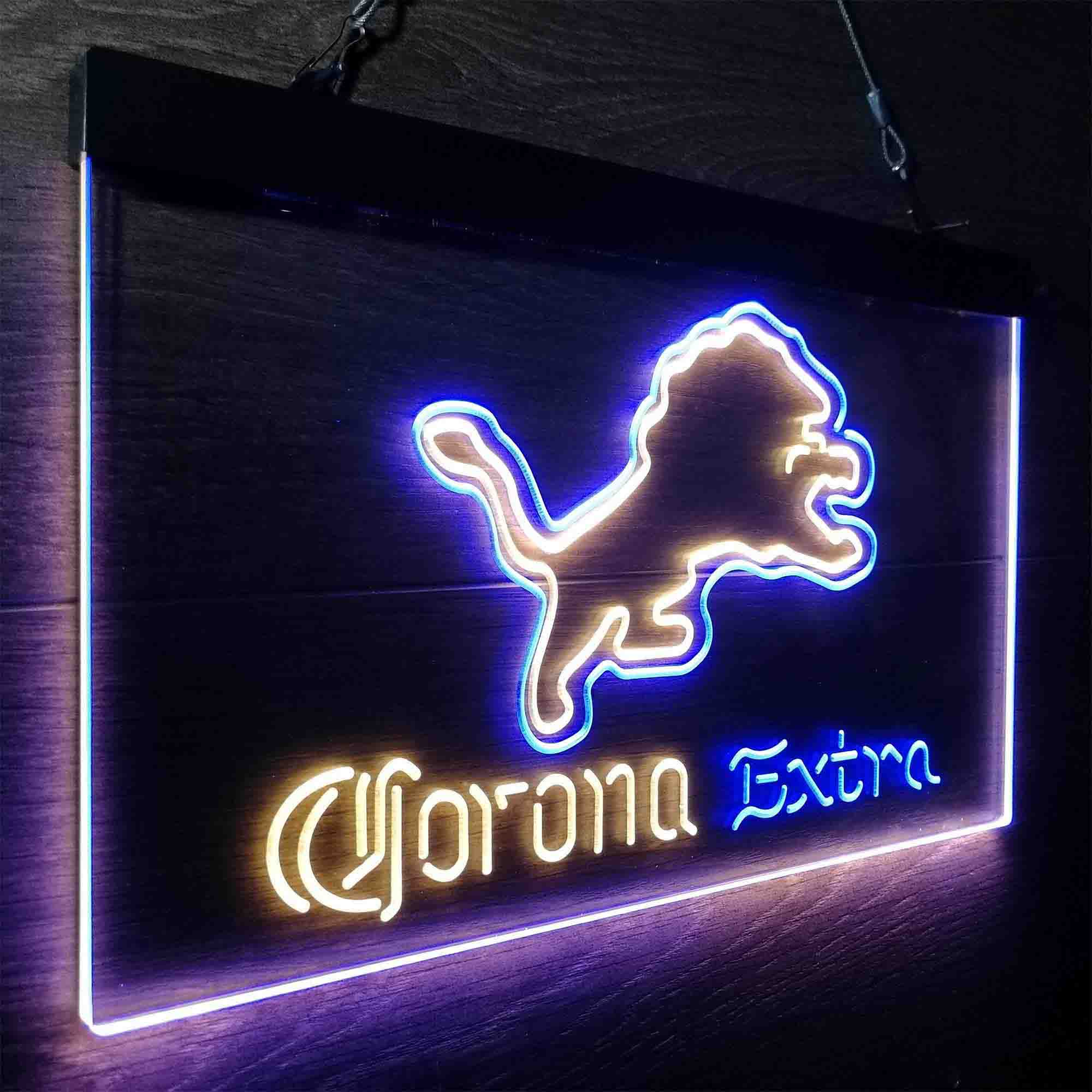 Detroit Lions Corona Extra Bar Neon-Like LED Sign - Image 17