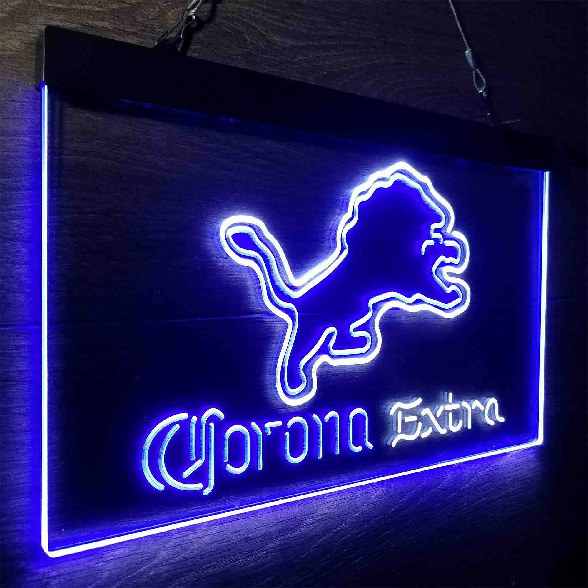 Detroit Lions Corona Extra Bar Neon-Like LED Sign - Image 25