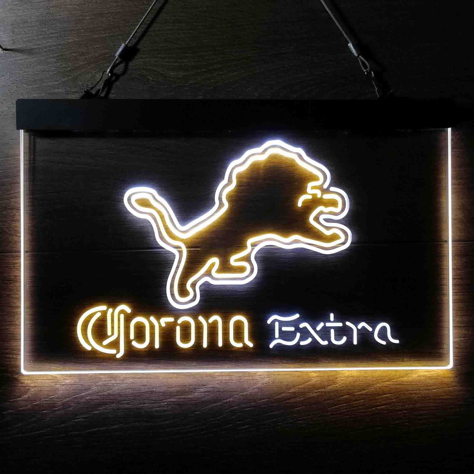 Detroit Lions Corona Extra Bar Neon-Like LED Sign - Image 6