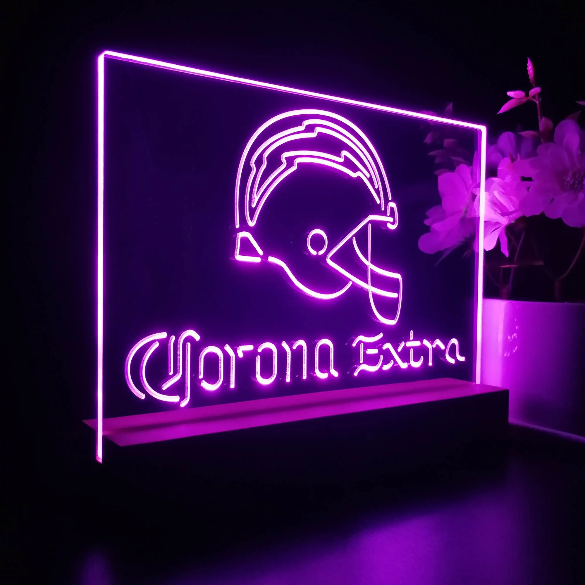 Corona Extra Bar Los Angeles Chargers Est. 1960 Night Light Pub Bar Lamp - Image 7