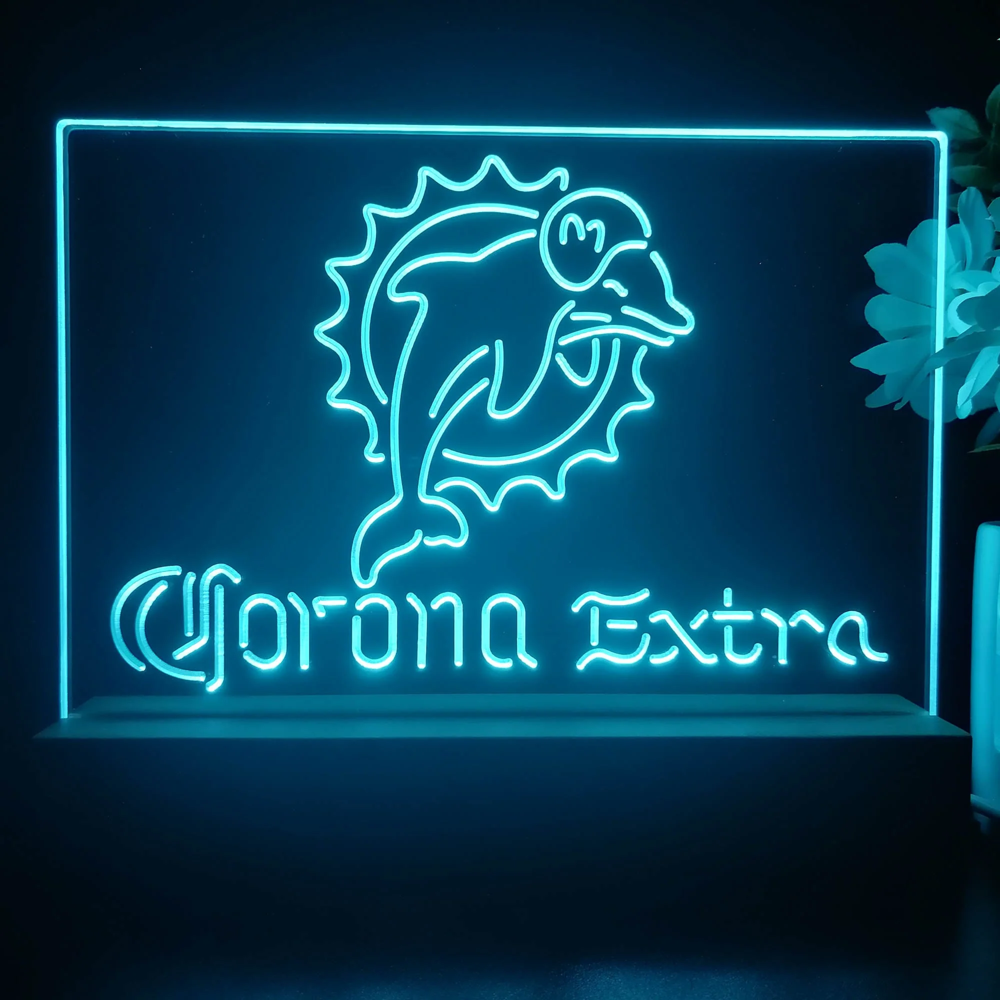 Corona Extra Bar Miami Dolphins Est. 1966 Night Light Pub Bar Lamp - Image 3