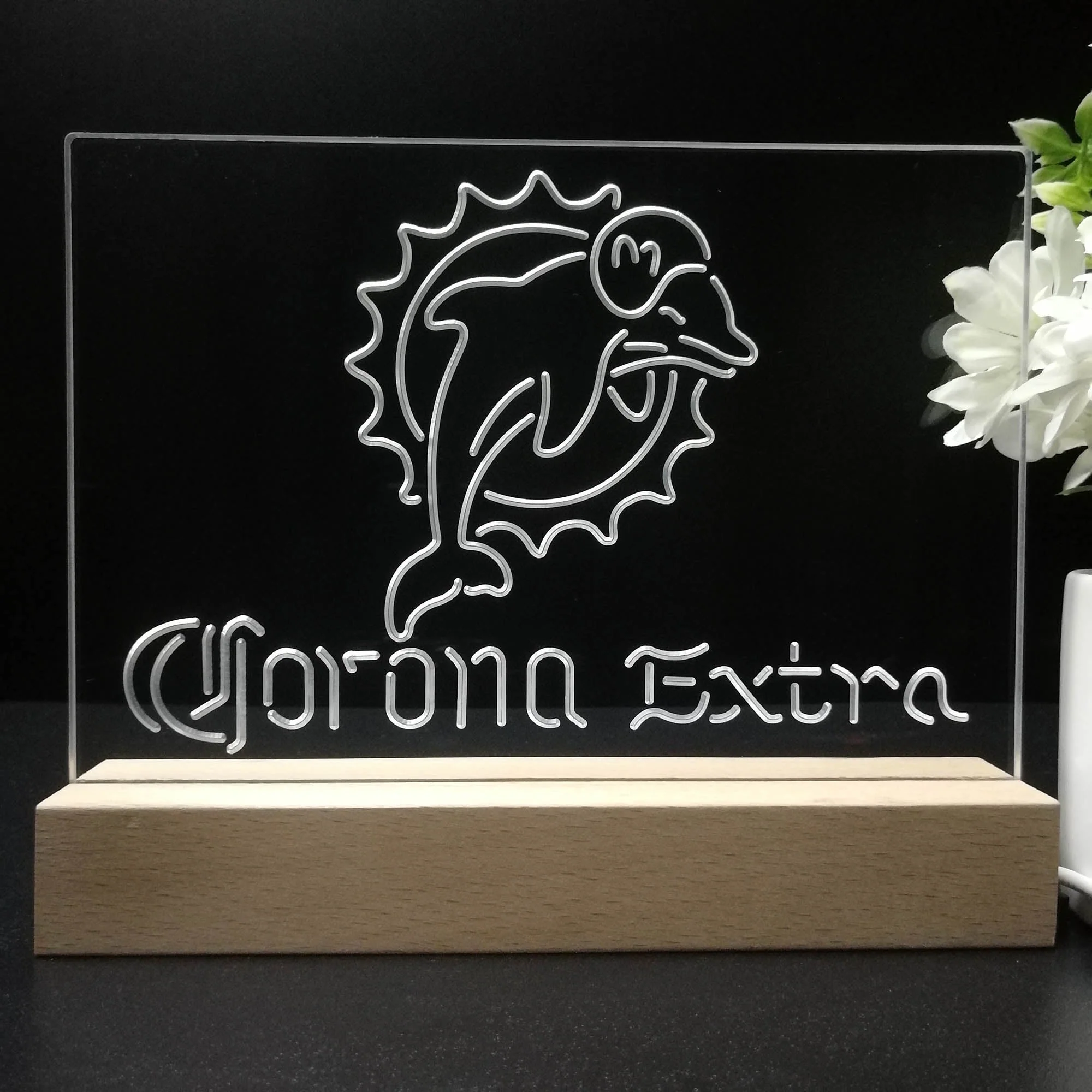 Corona Extra Bar Miami Dolphins Est. 1966 Night Light Pub Bar Lamp - Image 8