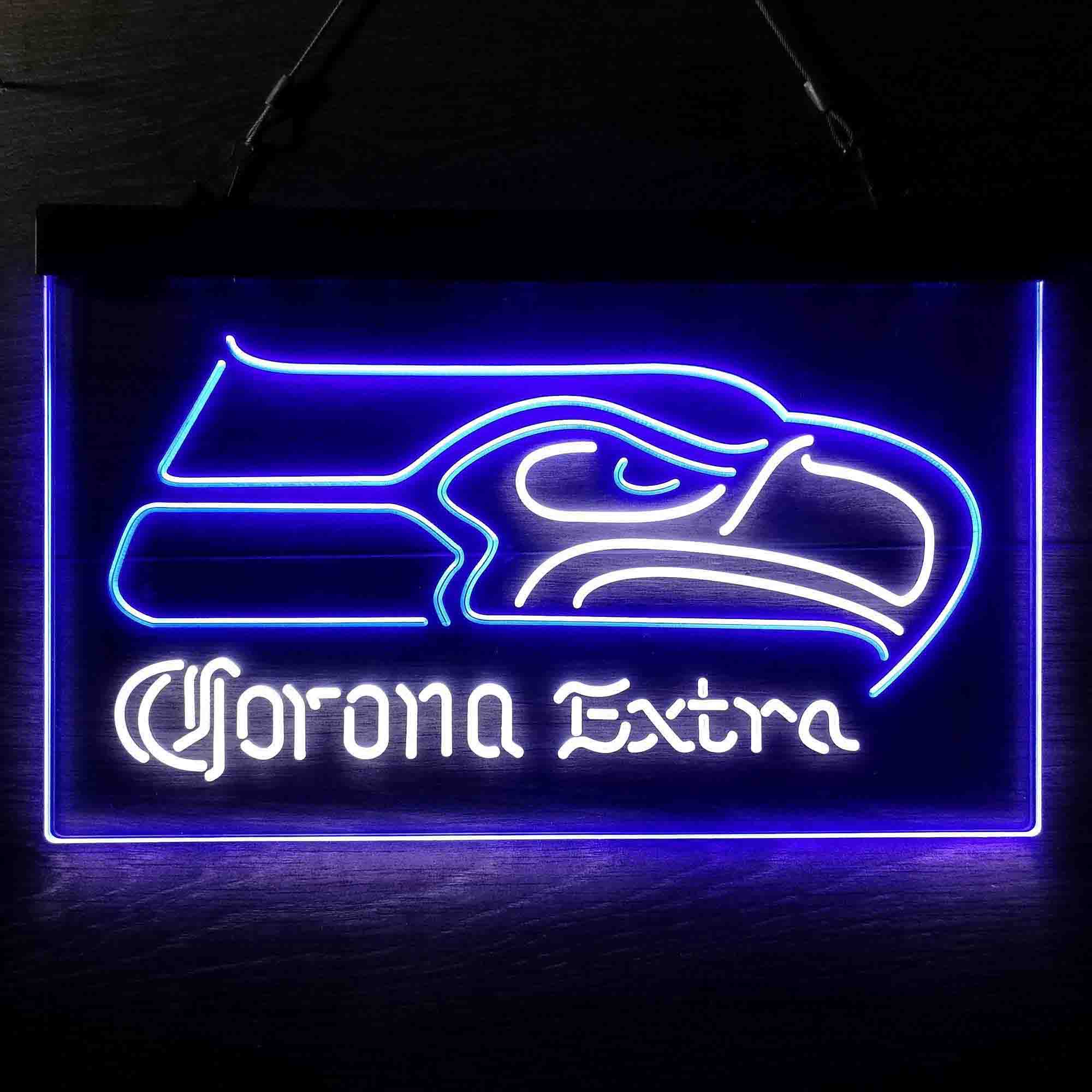 Seattle Seahawks Corona Extra Bar Neon-Like LED Sign