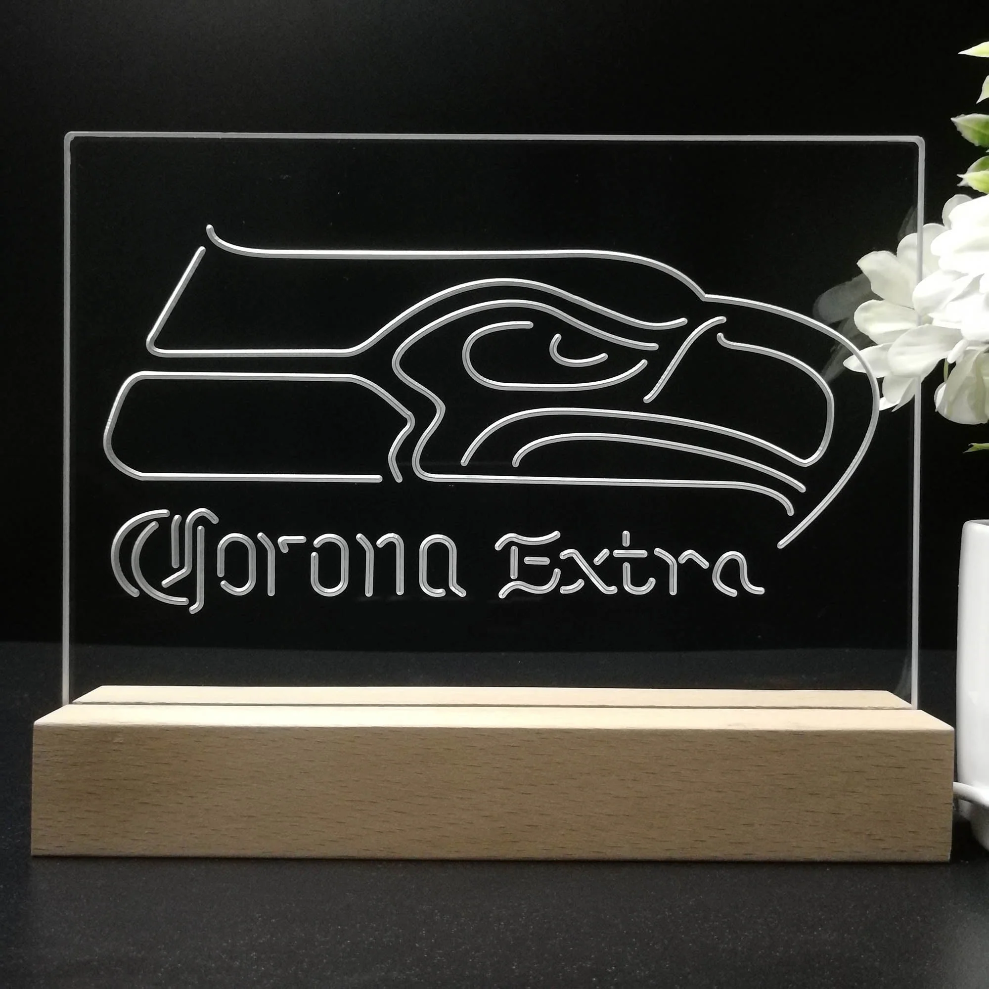 Corona Extra Bar Seattle Seahawks Est. 1976 Night Light Pub Bar Lamp - Image 8