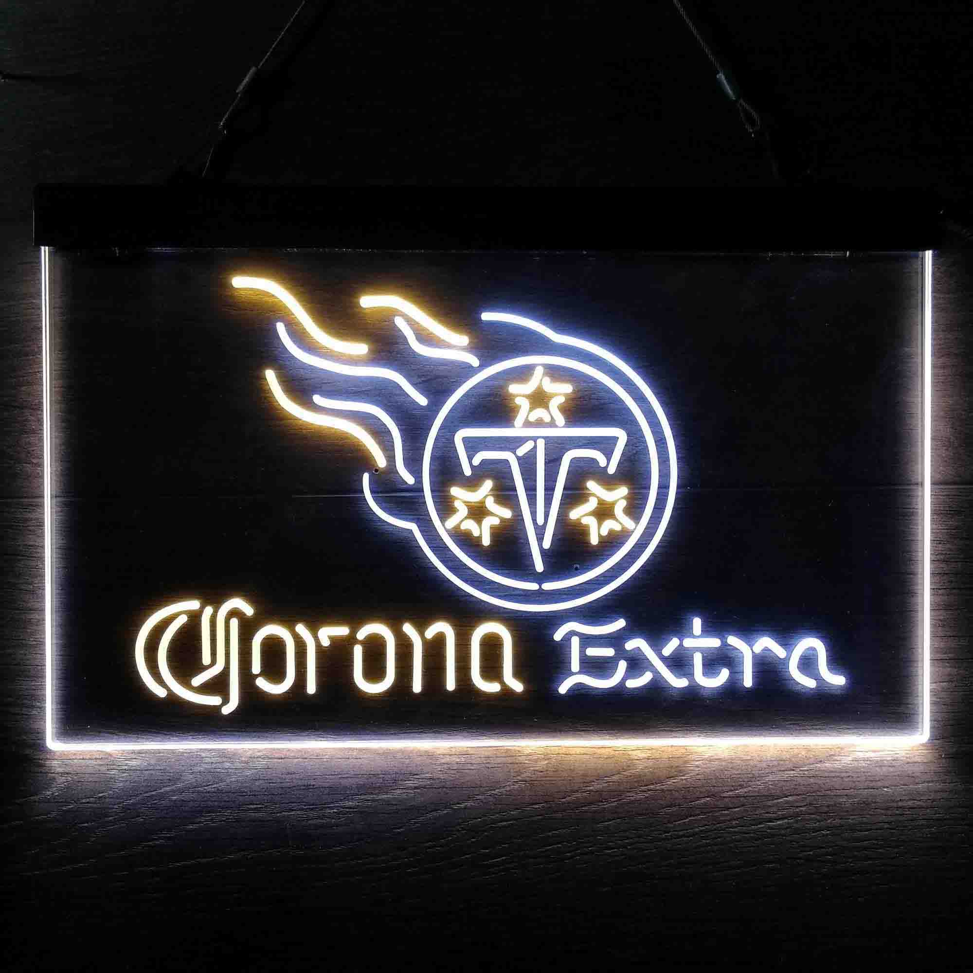 Tennessee Titans Corona Extra Bar Neon-Like LED Sign