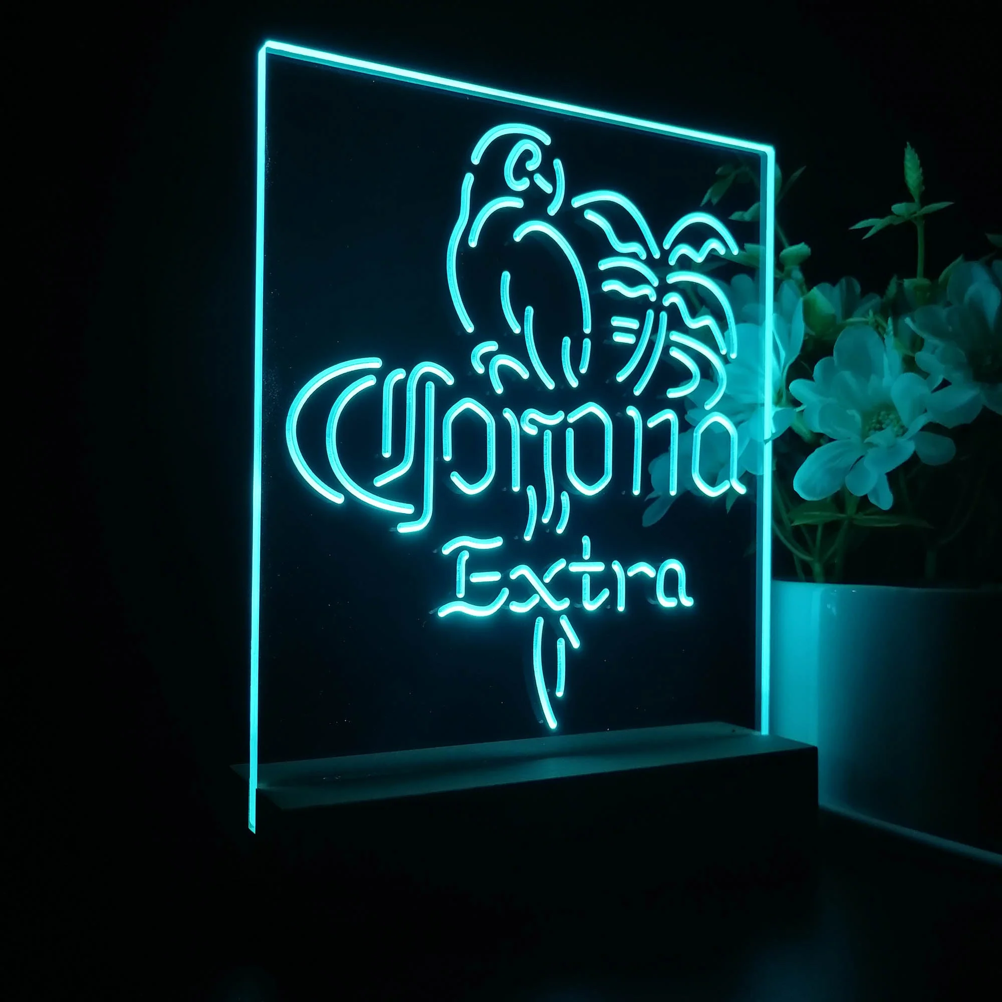 Corona Extra Parrot Palm Tree Neon Pub Bar Lamp - Image 7